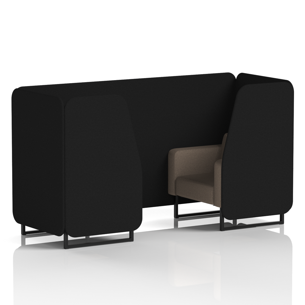 Brixworth Booth With Black Legs in Two Tone 6 Seater Crucible Panels And Prime Sofa Band 1 - Rivet