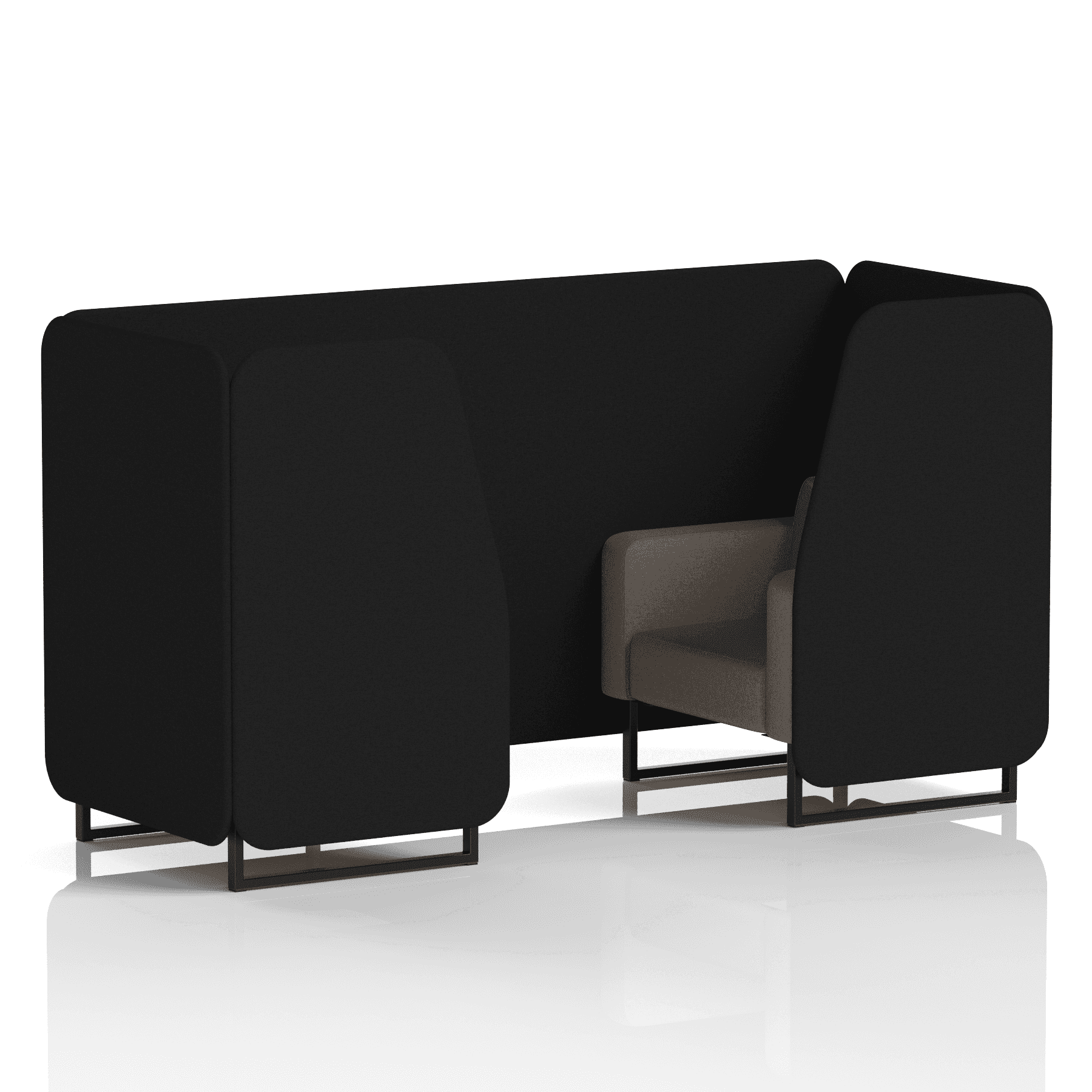 Brixworth Booth With Black Legs in Two Tone 6 Seater Crucible Panels And Prime Sofa Band 1 - Rivet