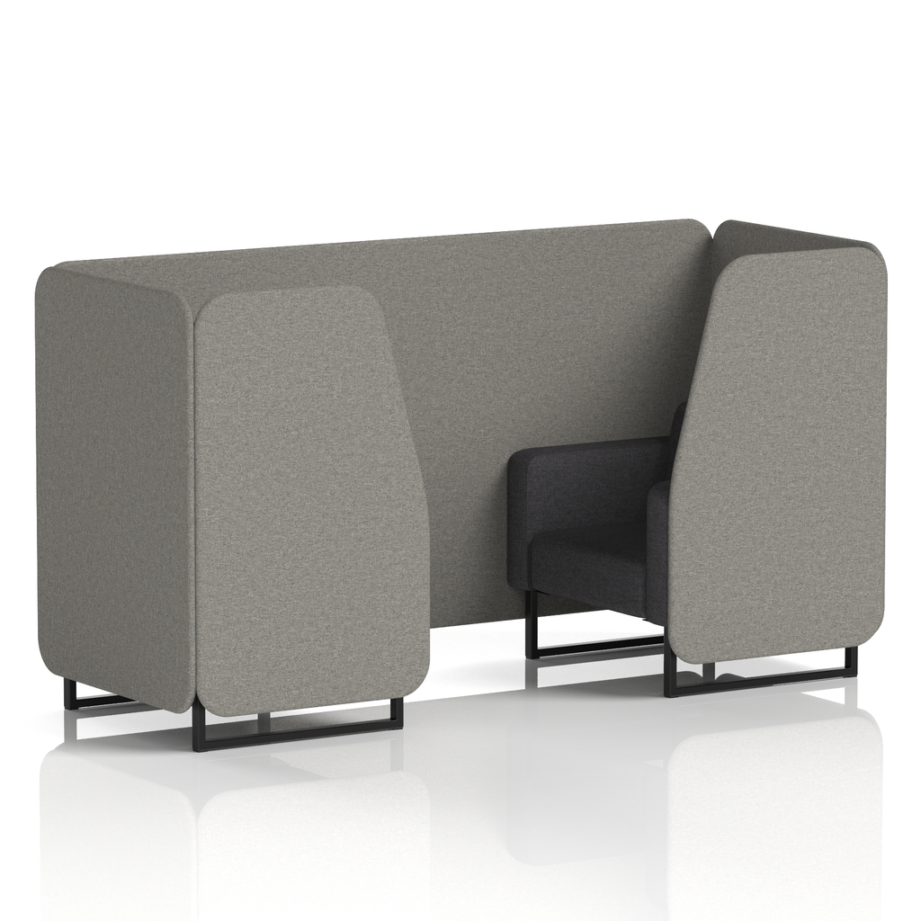 Brixworth Booth With Black Legs in Two Tone 2 Seater Olive Panels And Burnish Sofa Band 1 - Rivet