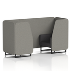 Brixworth Booth With Black Legs in Two Tone 2 Seater Olive Panels And Burnish Sofa Band 1 - Rivet