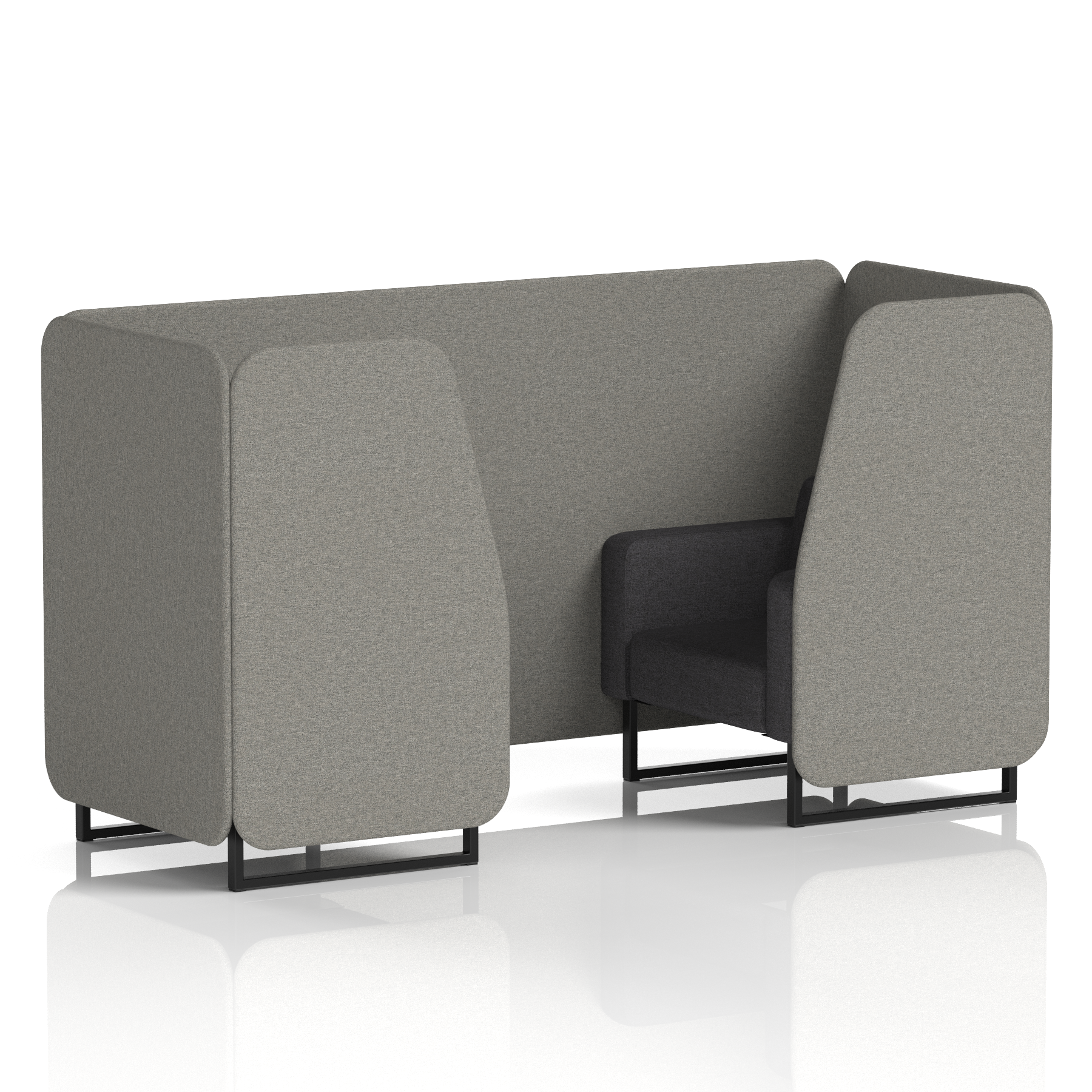 Brixworth Booth With Black Legs in Two Tone 2 Seater Olive Panels And Burnish Sofa Band 1 - Rivet