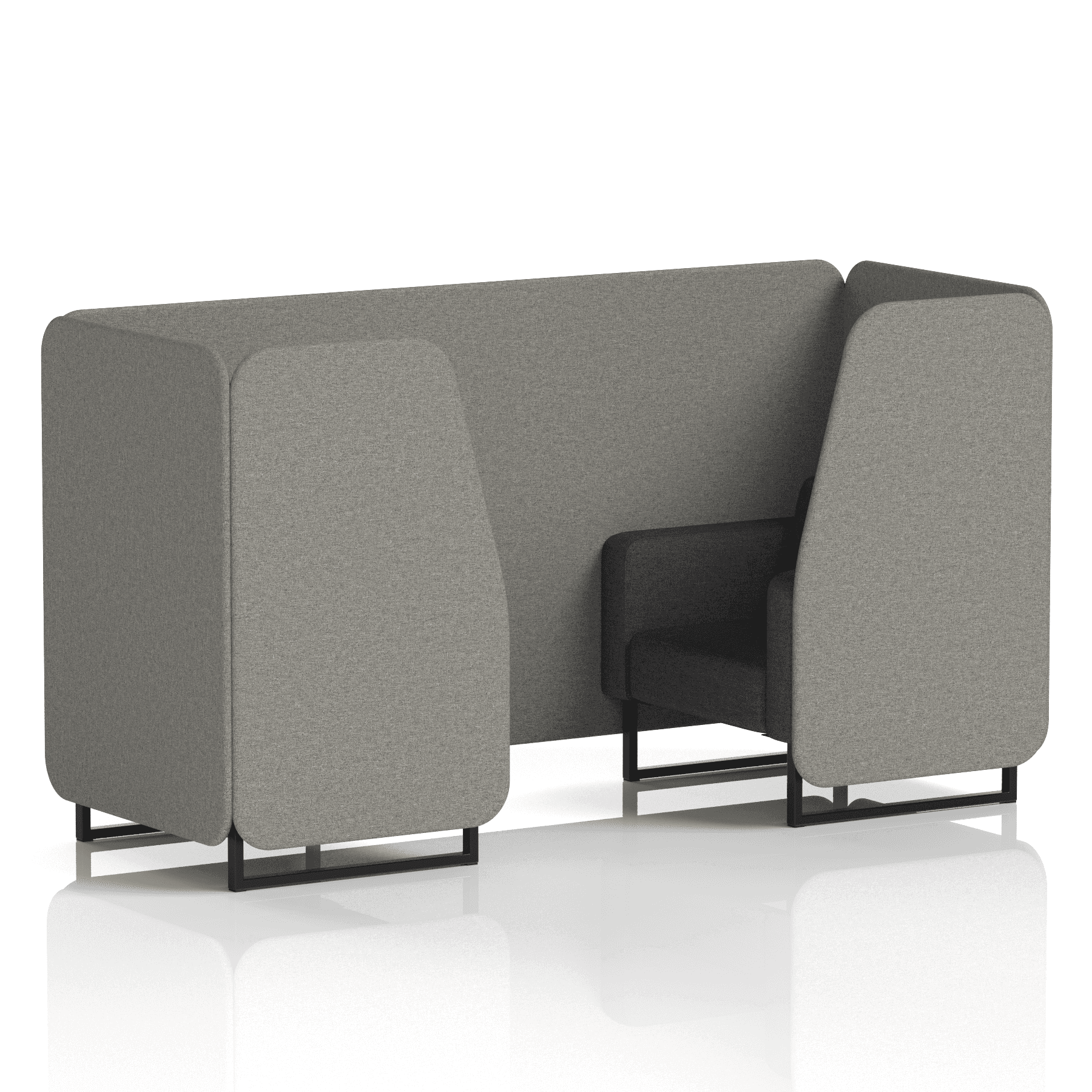 Brixworth Booth With Black Legs in Two Tone 2 Seater Olive Panels And Burnish Sofa Band 1 - Rivet