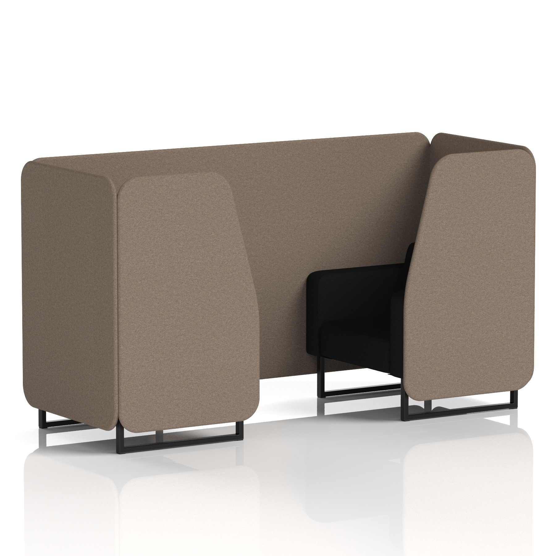 Brixworth Booth With Black Legs in Two Tone 6 Seater Olive Panels And Burnish Sofa Band 1 - Rivet