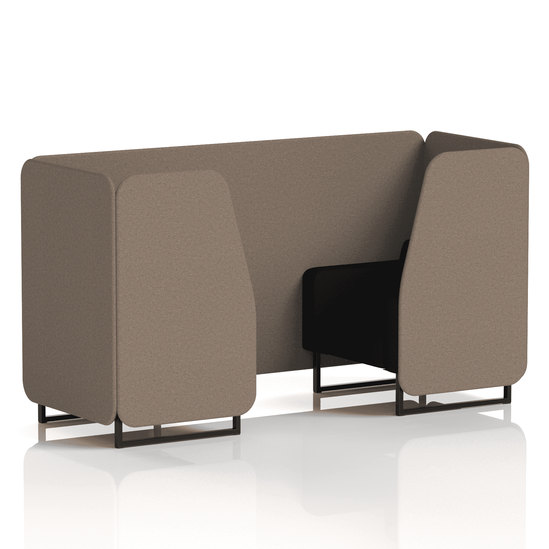Brixworth Booth With Black Legs in Two Tone 6 Seater Olive Panels And Burnish Sofa Band 1 - Rivet