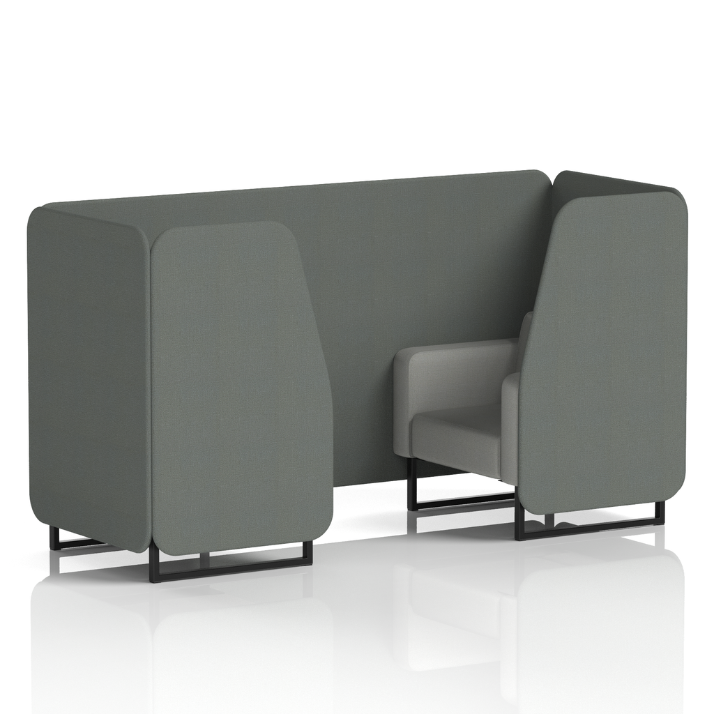 Brixworth Booth With Black Legs in Two Tone 4 Seater Diameter Panels And Theory Sofa Band 2 - X2