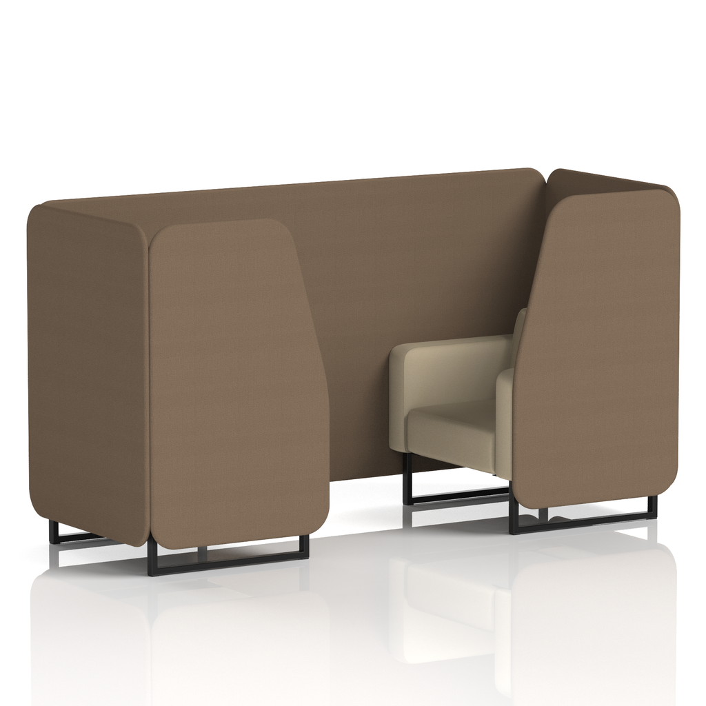 Brixworth Booth With Black Legs in Two Tone 6 Seater Diameter Panels And Theory Sofa Band 2 - X2