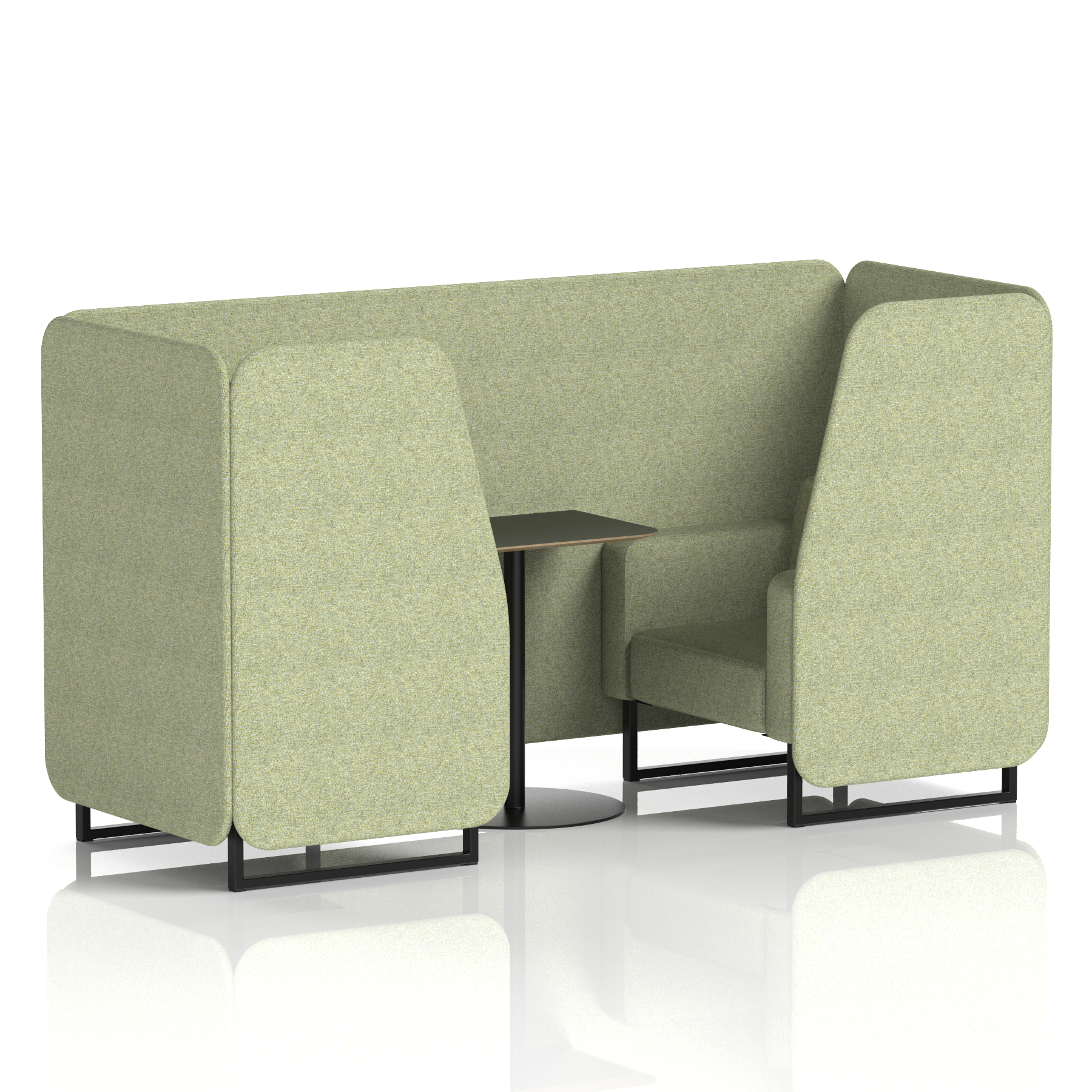 Brixworth Booth With Black Legs And Black Table In Single Tone 4 Seater Burnish Panels And Sofa Band 1 - Rivet