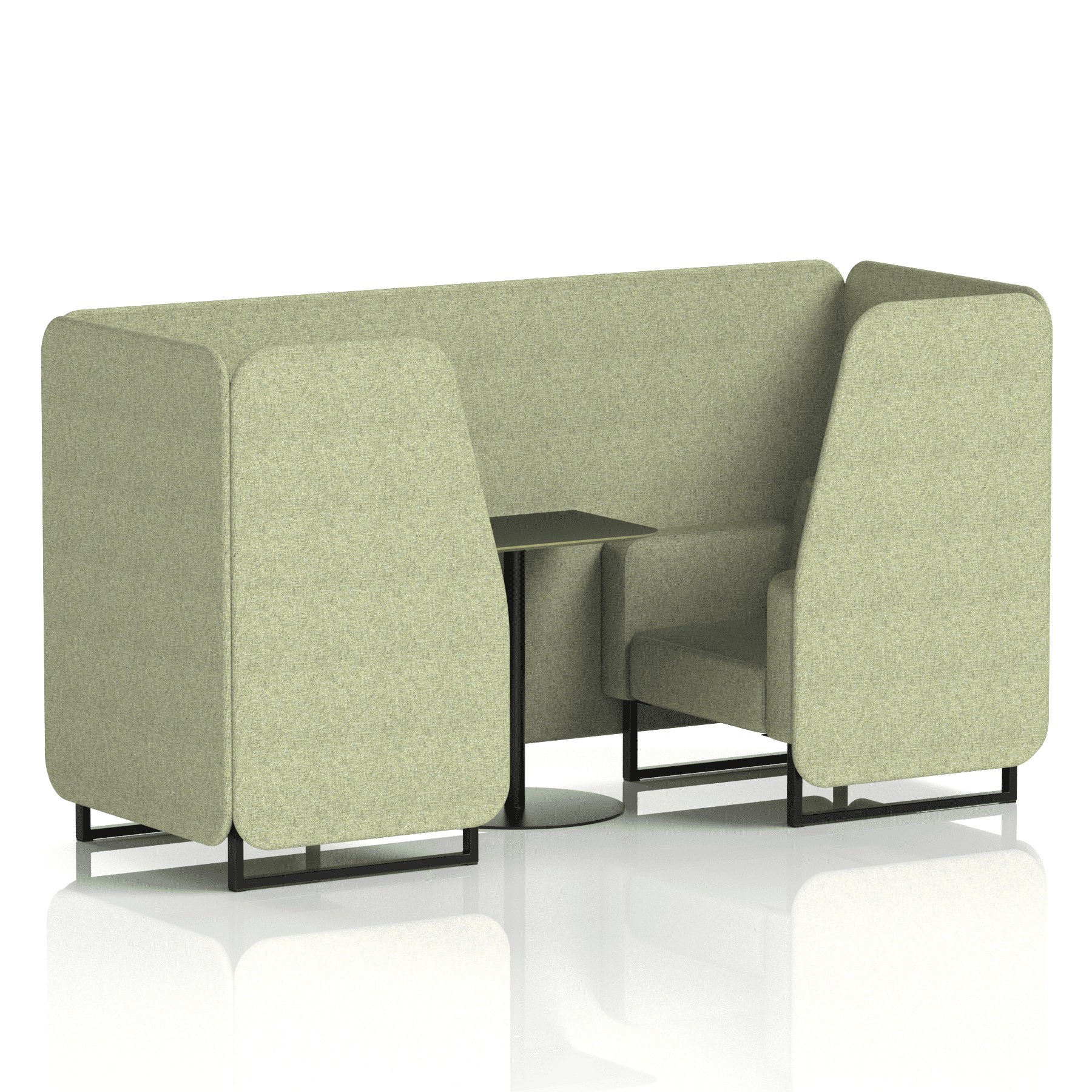 Brixworth Booth With Black Legs And Black Table In Single Tone 4 Seater Burnish Panels And Sofa Band 1 - Rivet