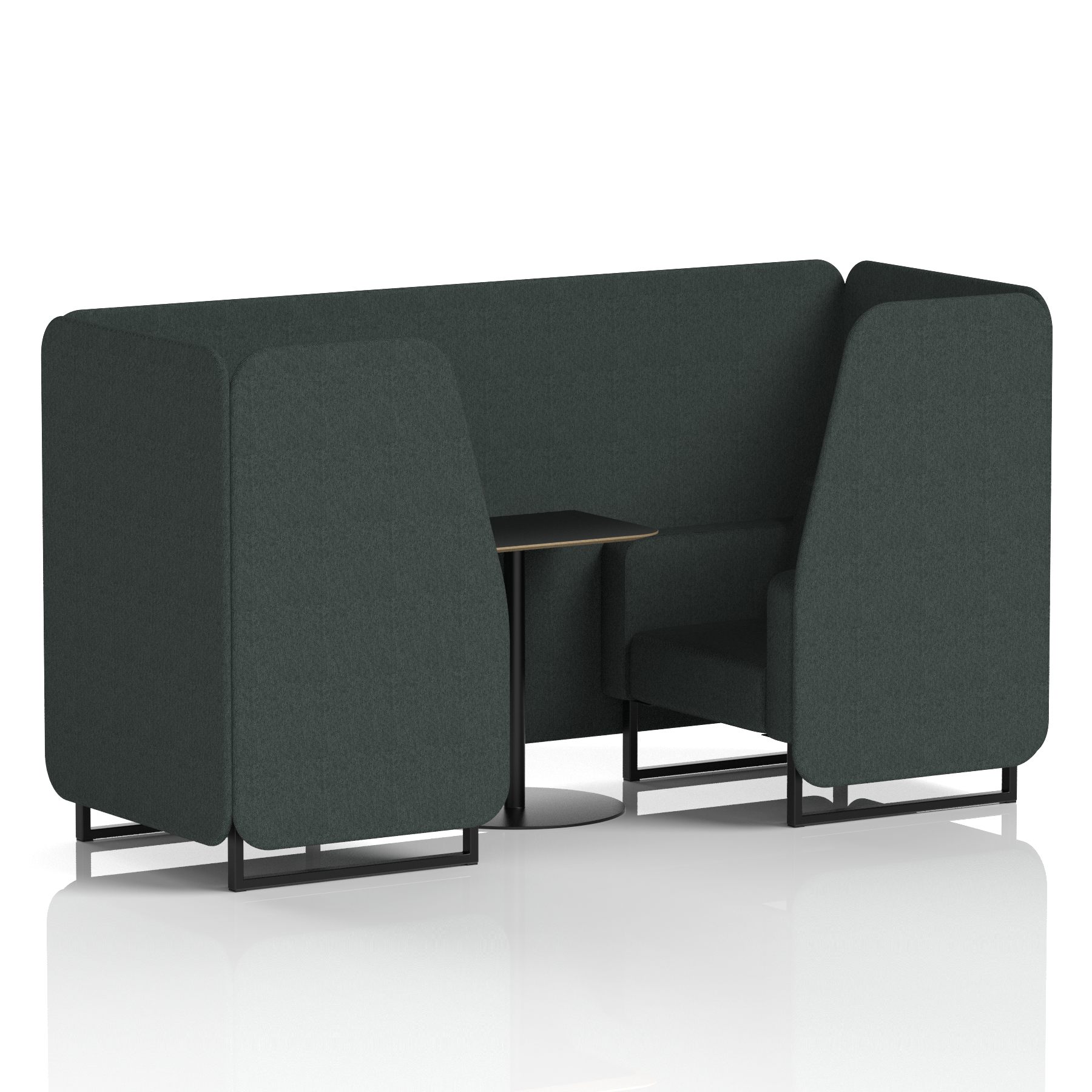 Brixworth Booth With Black Legs And Black Table In Single Tone 6 Seater Burnish Panels And Sofa Band 1 - Rivet