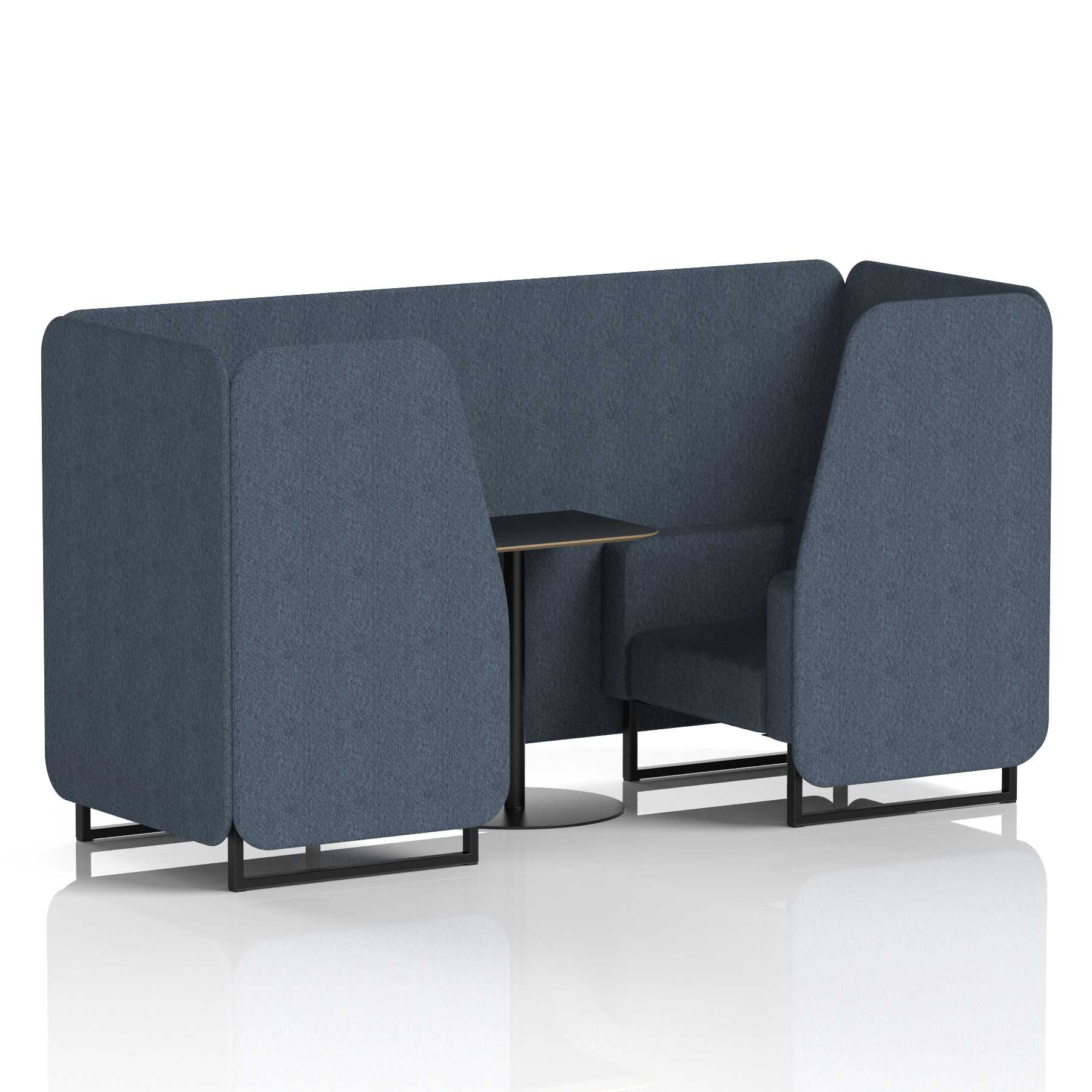 Brixworth Booth With Black Legs And Black Table In Single Tone 2 Seater Charcoal Panels And Sofa Band 1 - Rivet