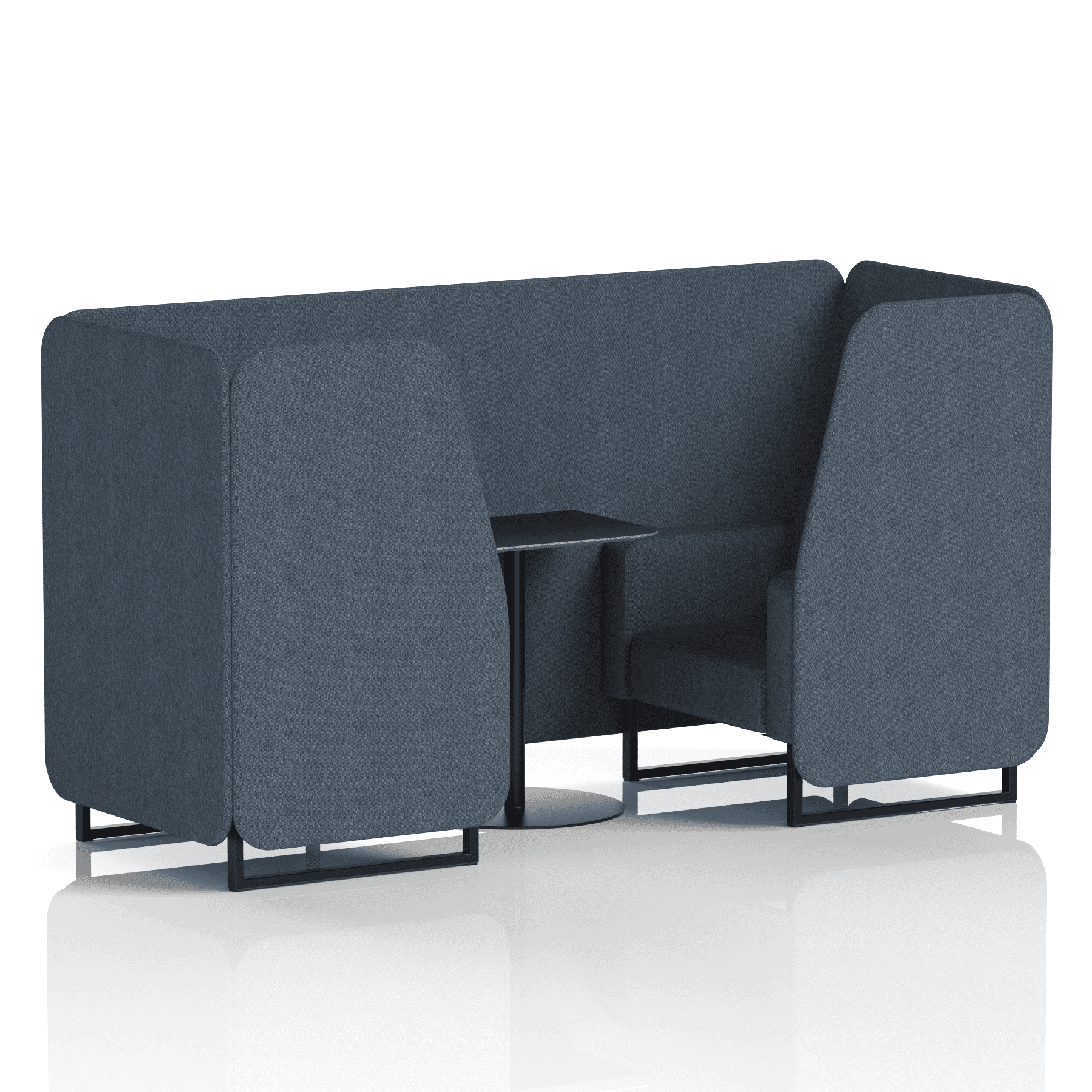Brixworth Booth With Black Legs And Black Table In Single Tone 2 Seater Charcoal Panels And Sofa Band 1 - Rivet