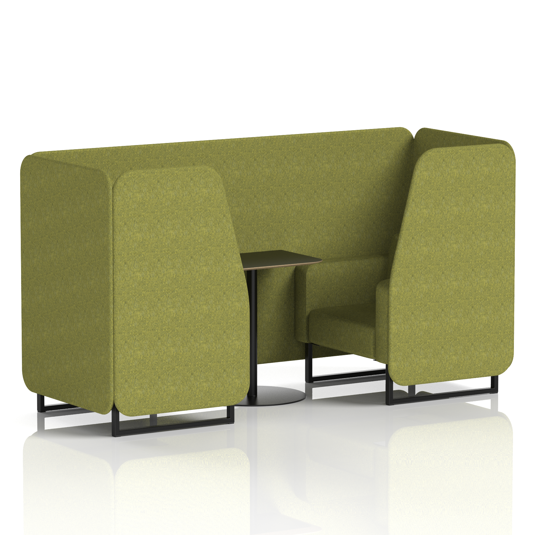 Brixworth Booth With Black Legs And Black Table In Single Tone 4 Seater Charcoal Panels And Sofa Band 1 - Rivet