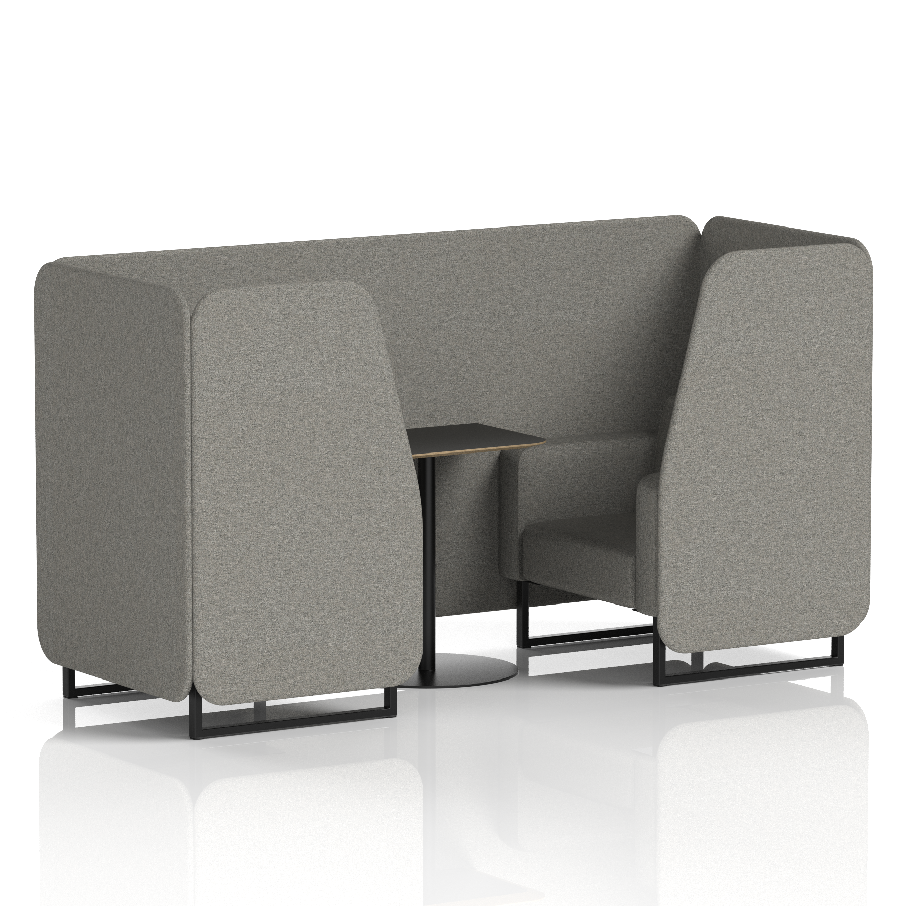Brixworth Booth With Black Legs And Black Table In Single Tone 2 Seater Olive Panels And Sofa Band 1 - Rivet