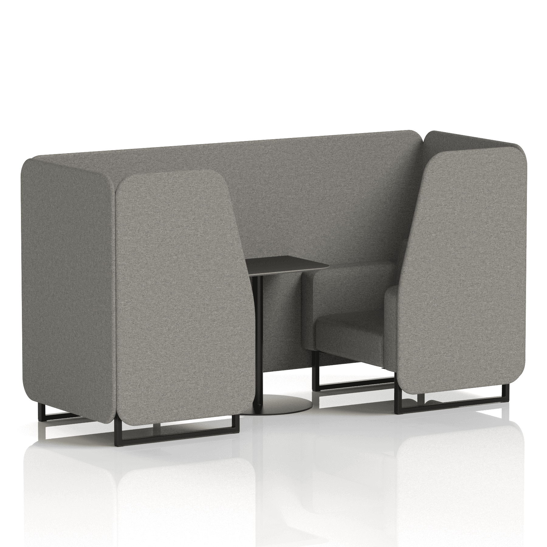 Brixworth Booth With Black Legs And Black Table In Single Tone 2 Seater Olive Panels And Sofa Band 1 - Rivet