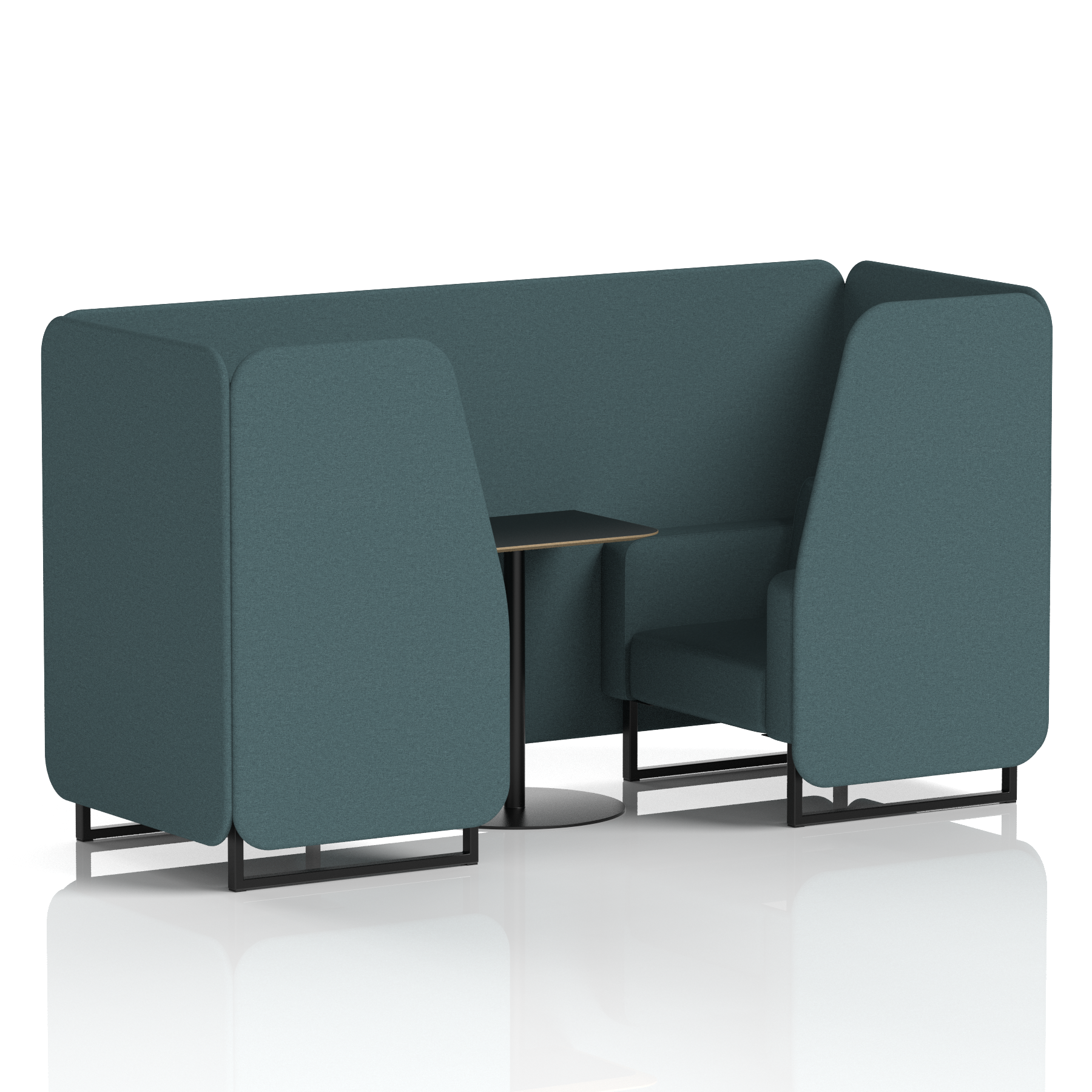 Brixworth Booth With Black Legs And Black Table In Single Tone 4 Seater Olive Panels And Sofa Band 1 - Rivet
