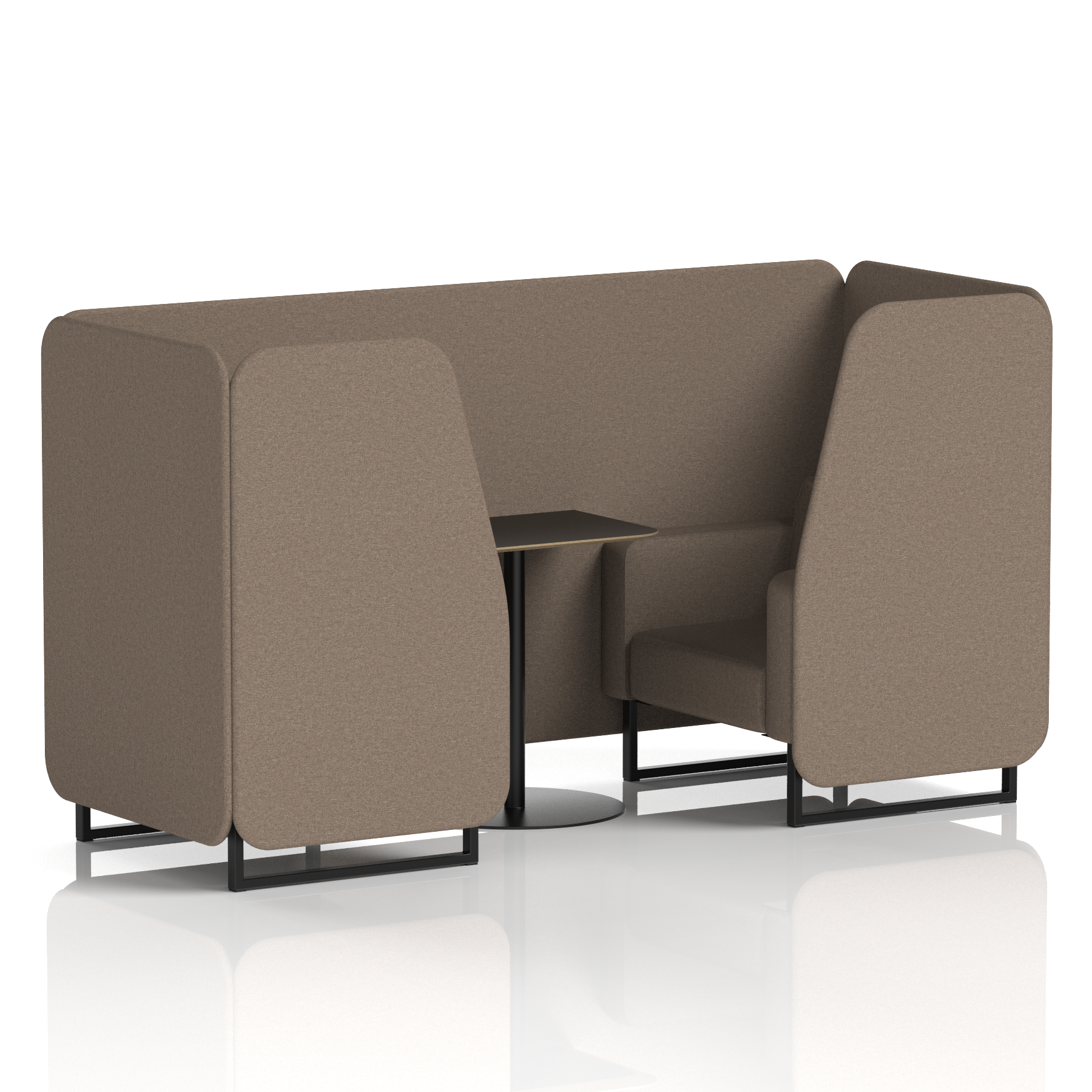 Brixworth Booth With Black Legs And Black Table In Single Tone 6 Seater Olive Panels And Sofa Band 1 - Rivet