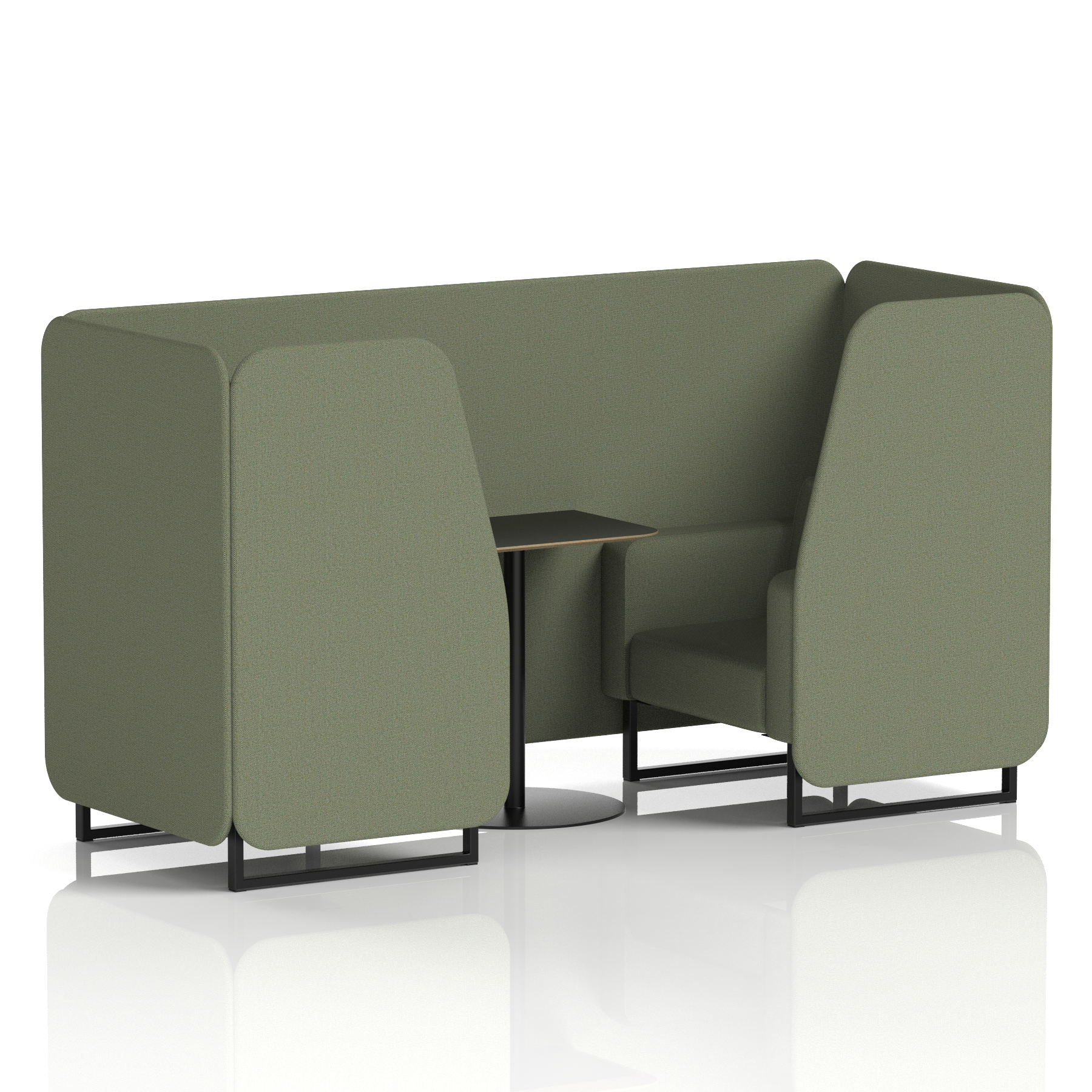 Brixworth Booth With Black Legs And Black Table In Single Tone 4 Seater Prime Panels And Sofa Band 1 - Rivet