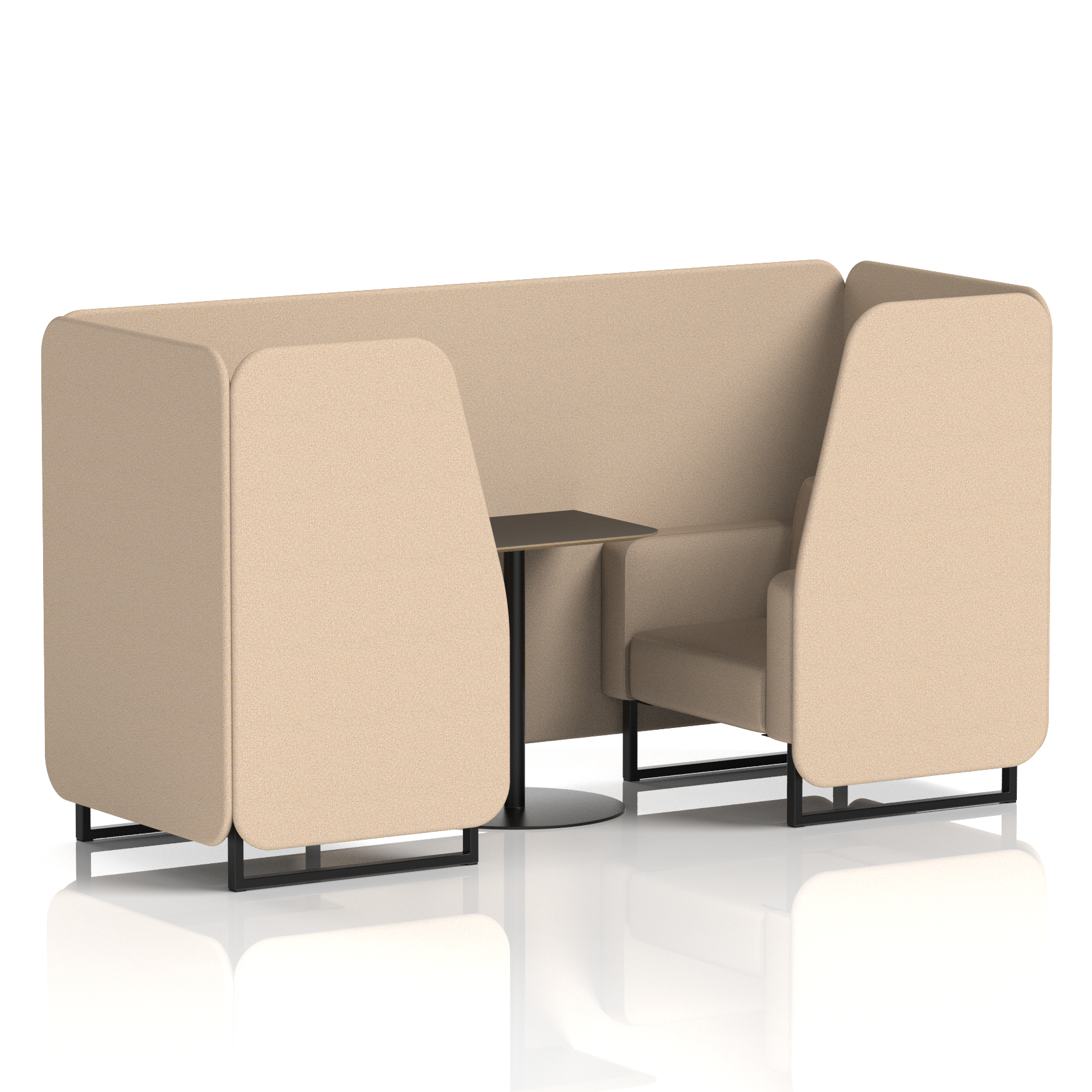 Brixworth Booth With Black Legs And Black Table In Single Tone 2 Seater Arithmetic Panels And Sofa Band 2 - X2