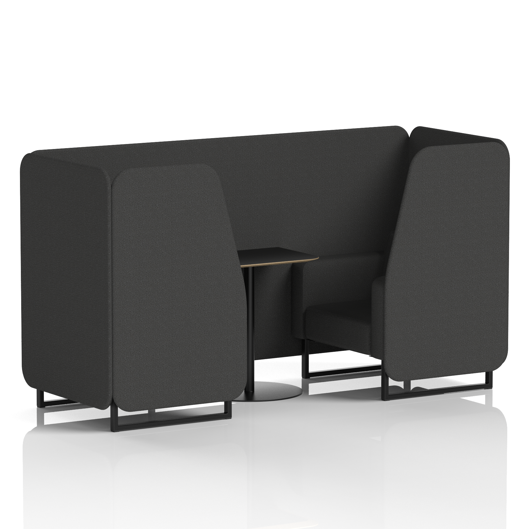 Brixworth Booth With Black Legs And Black Table In Single Tone 6 Seater Arithmetic Panels And Sofa Band 2 - X2