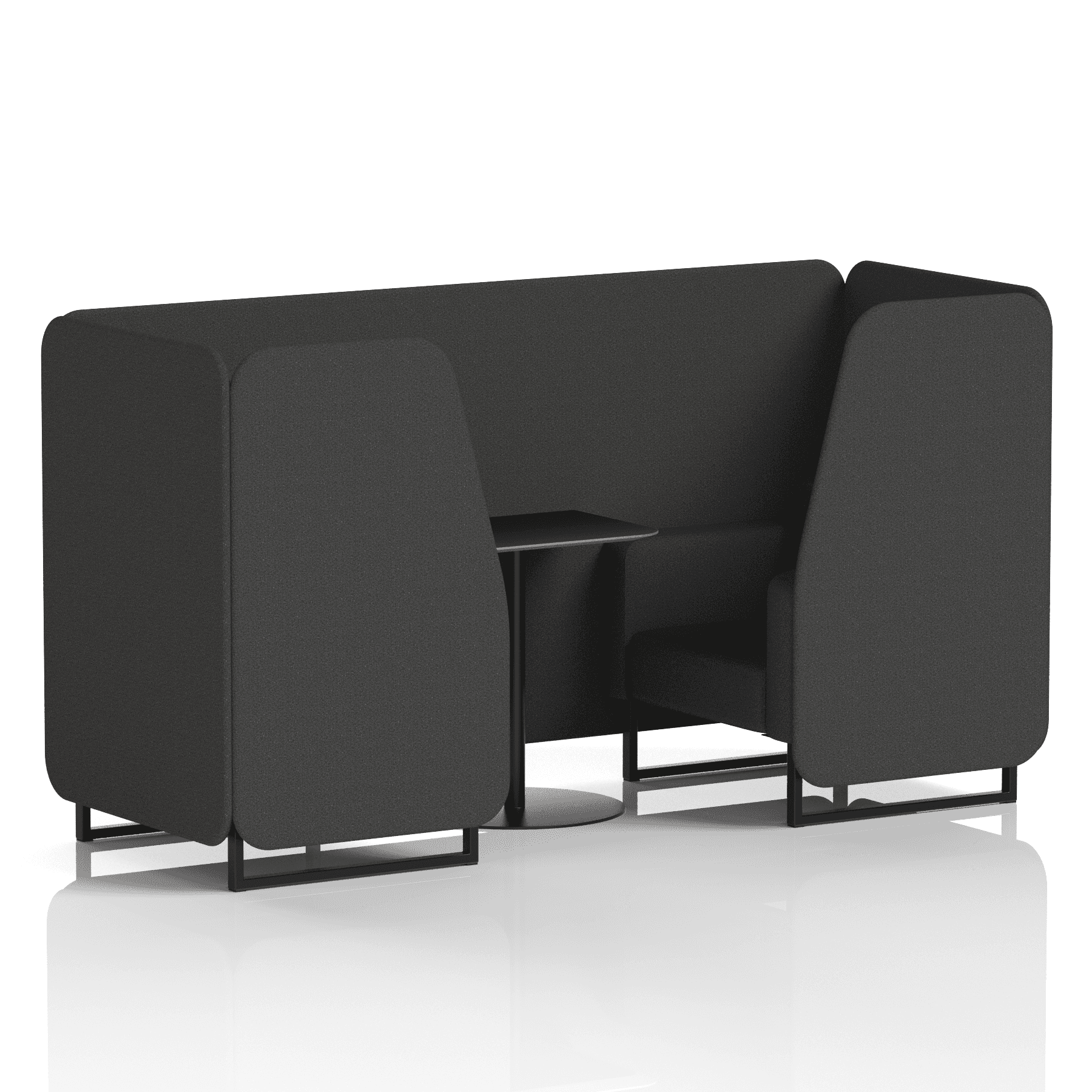 Brixworth Booth With Black Legs And Black Table In Single Tone 6 Seater Arithmetic Panels And Sofa Band 2 - X2