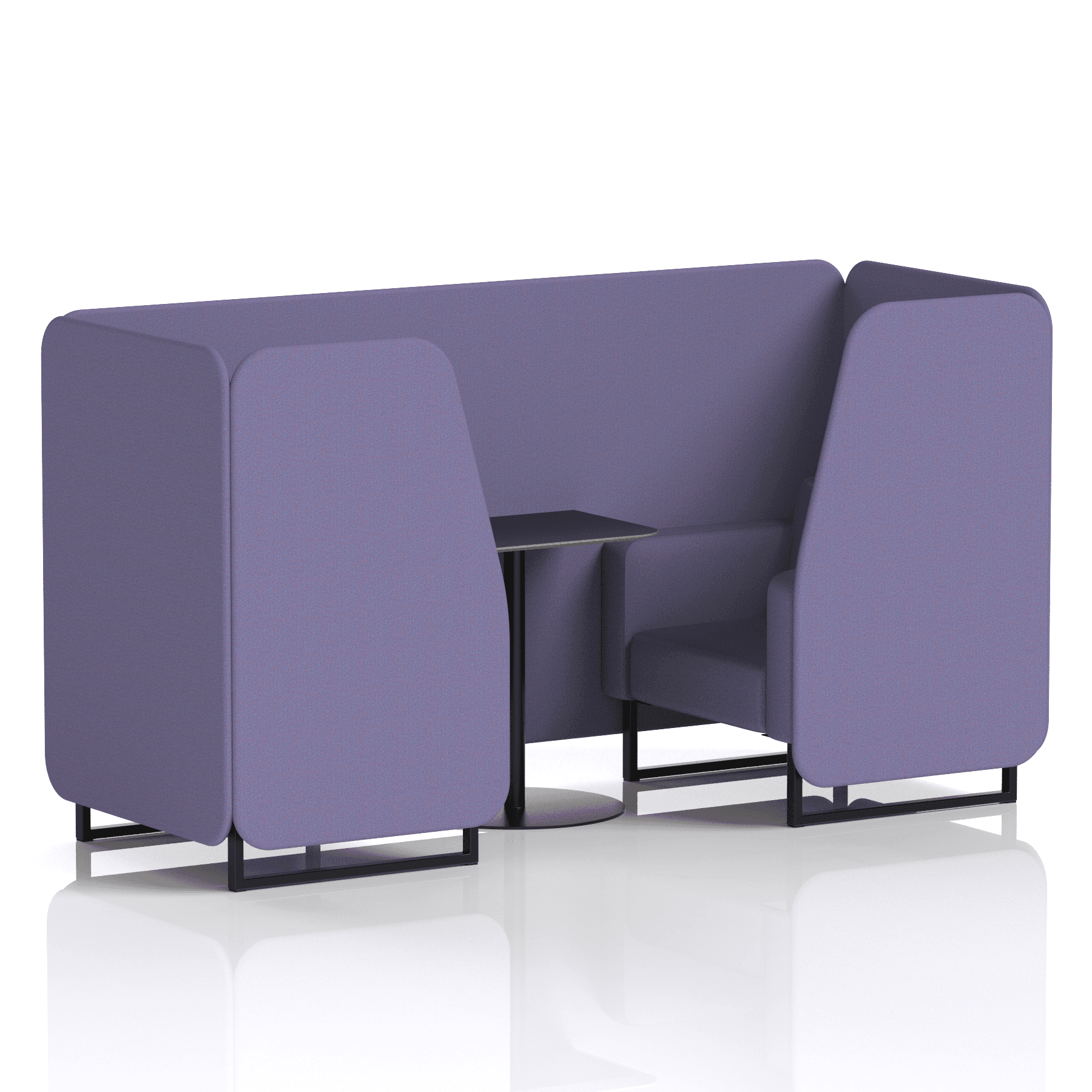 Brixworth Booth With Black Legs And Black Table In Single Tone 2 Seater Calculus Panels And Sofa Band 2 - X2