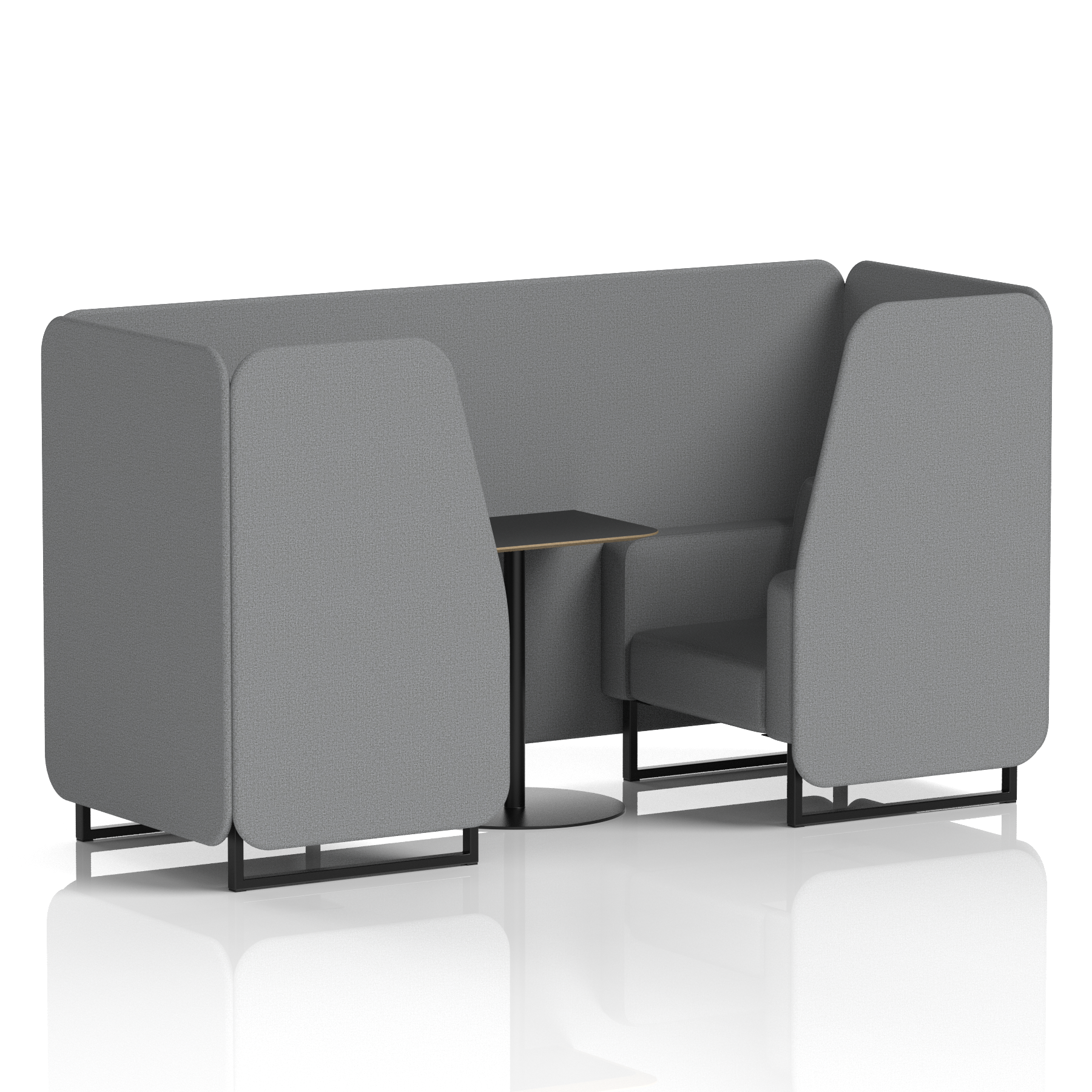 Brixworth Booth With Black Legs And Black Table In Single Tone 4 Seater Calculus Panels And Sofa Band 2 - X2