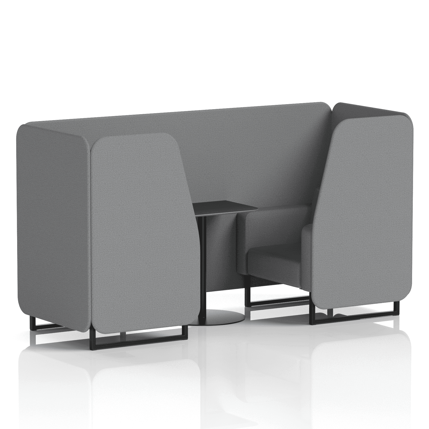 Brixworth Booth With Black Legs And Black Table In Single Tone 4 Seater Calculus Panels And Sofa Band 2 - X2