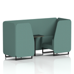 Brixworth Booth With Black Legs And Black Table In Single Tone 2 Seater Diameter Panels And Sofa Band 2 - X2