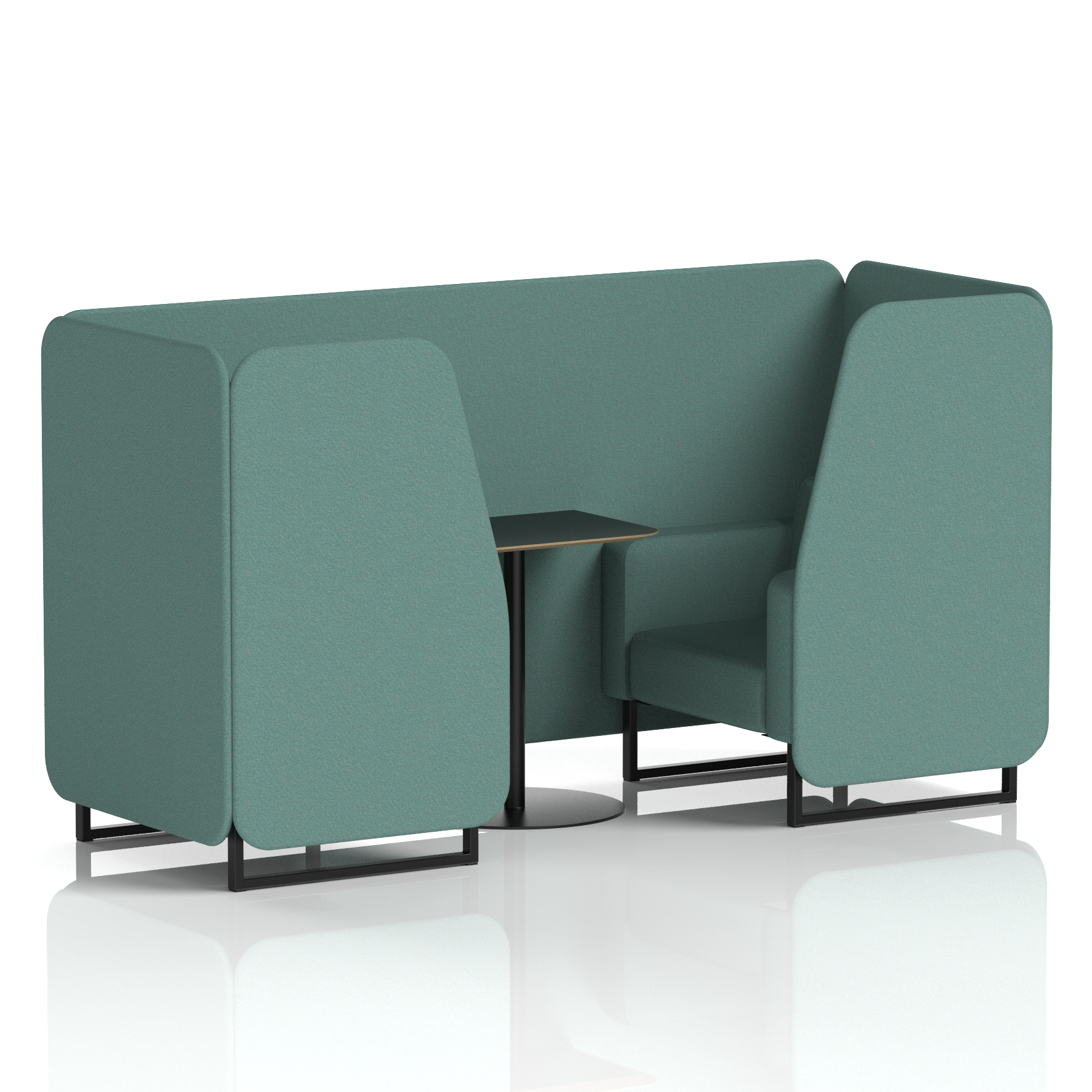 Brixworth Booth With Black Legs And Black Table In Single Tone 2 Seater Diameter Panels And Sofa Band 2 - X2