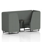 Brixworth Booth With Black Legs And Black Table In Single Tone 4 Seater Diameter Panels And Sofa Band 2 - X2