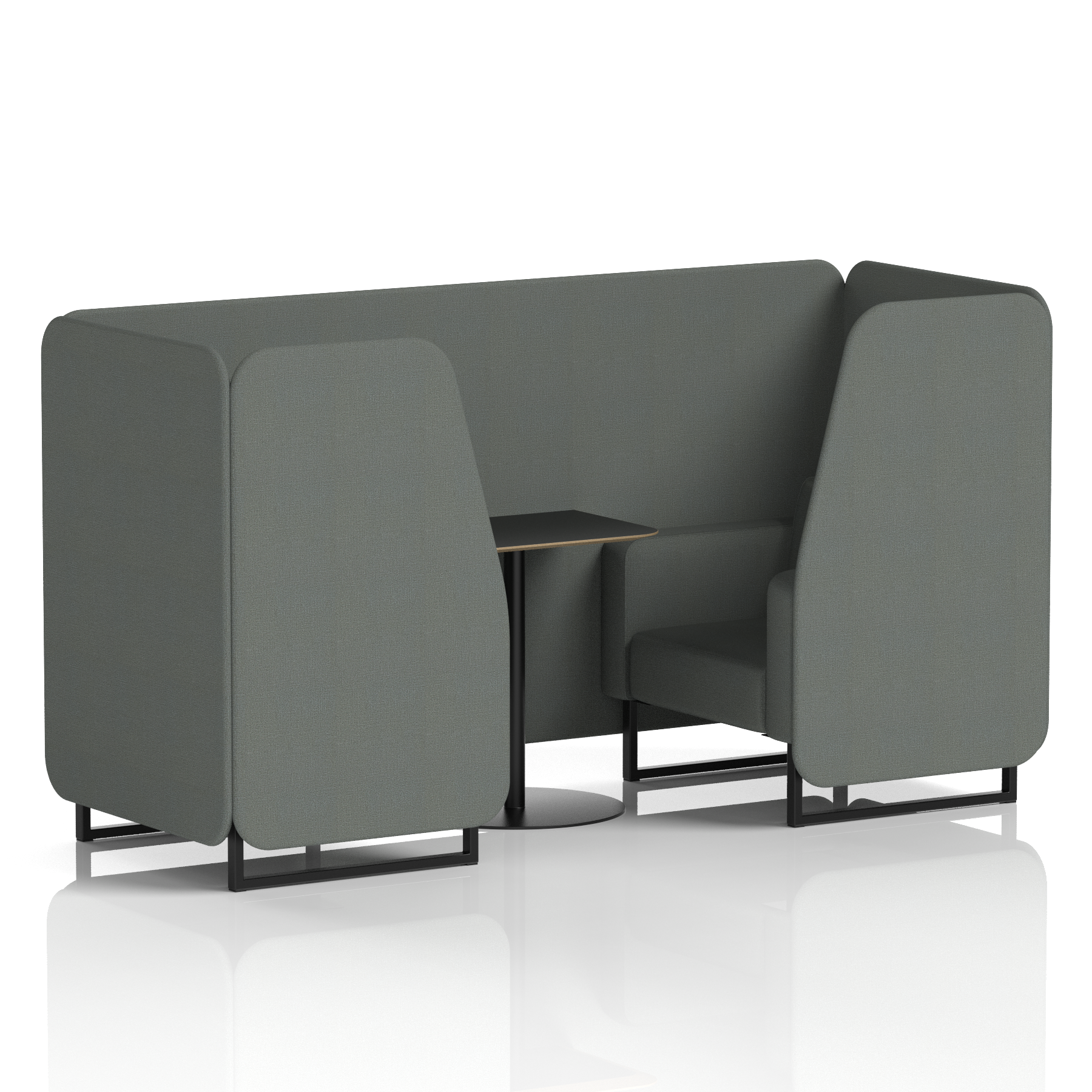 Brixworth Booth With Black Legs And Black Table In Single Tone 4 Seater Diameter Panels And Sofa Band 2 - X2