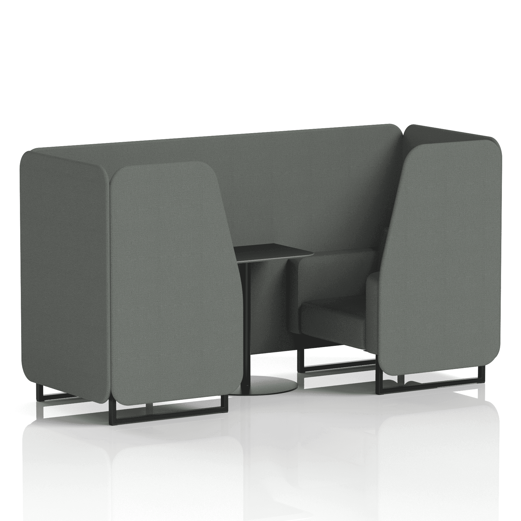 Brixworth Booth With Black Legs And Black Table In Single Tone 4 Seater Diameter Panels And Sofa Band 2 - X2