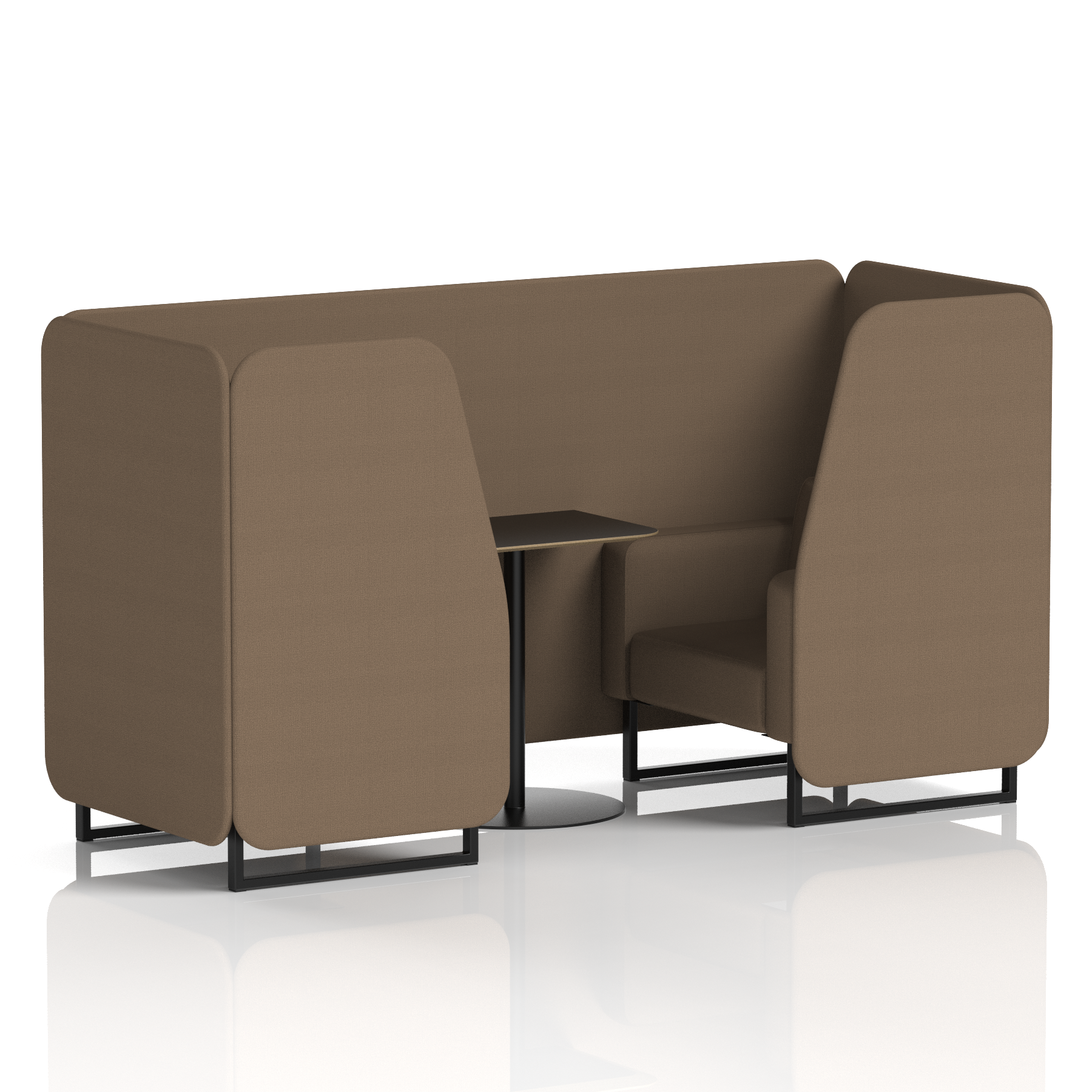 Brixworth Booth With Black Legs And Black Table In Single Tone 6 Seater Diameter Panels And Sofa Band 2 - X2