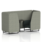 Brixworth Booth With Black Legs And Black Table In Two Tone 6 Seater Charcoal Panels And Vitreous Sofa  