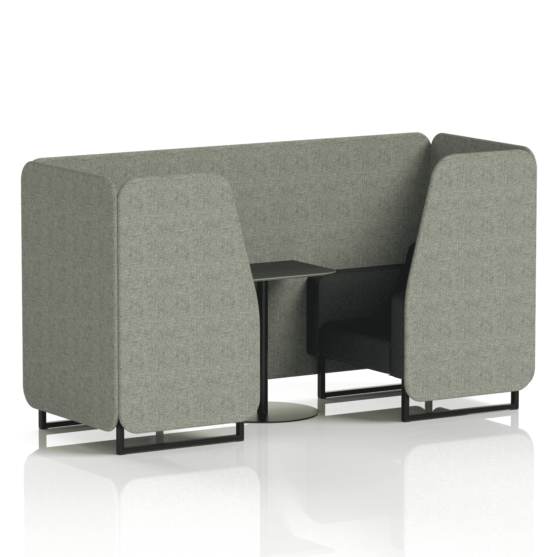 Brixworth Booth With Black Legs And Black Table In Two Tone 6 Seater Charcoal Panels And Vitreous Sofa  