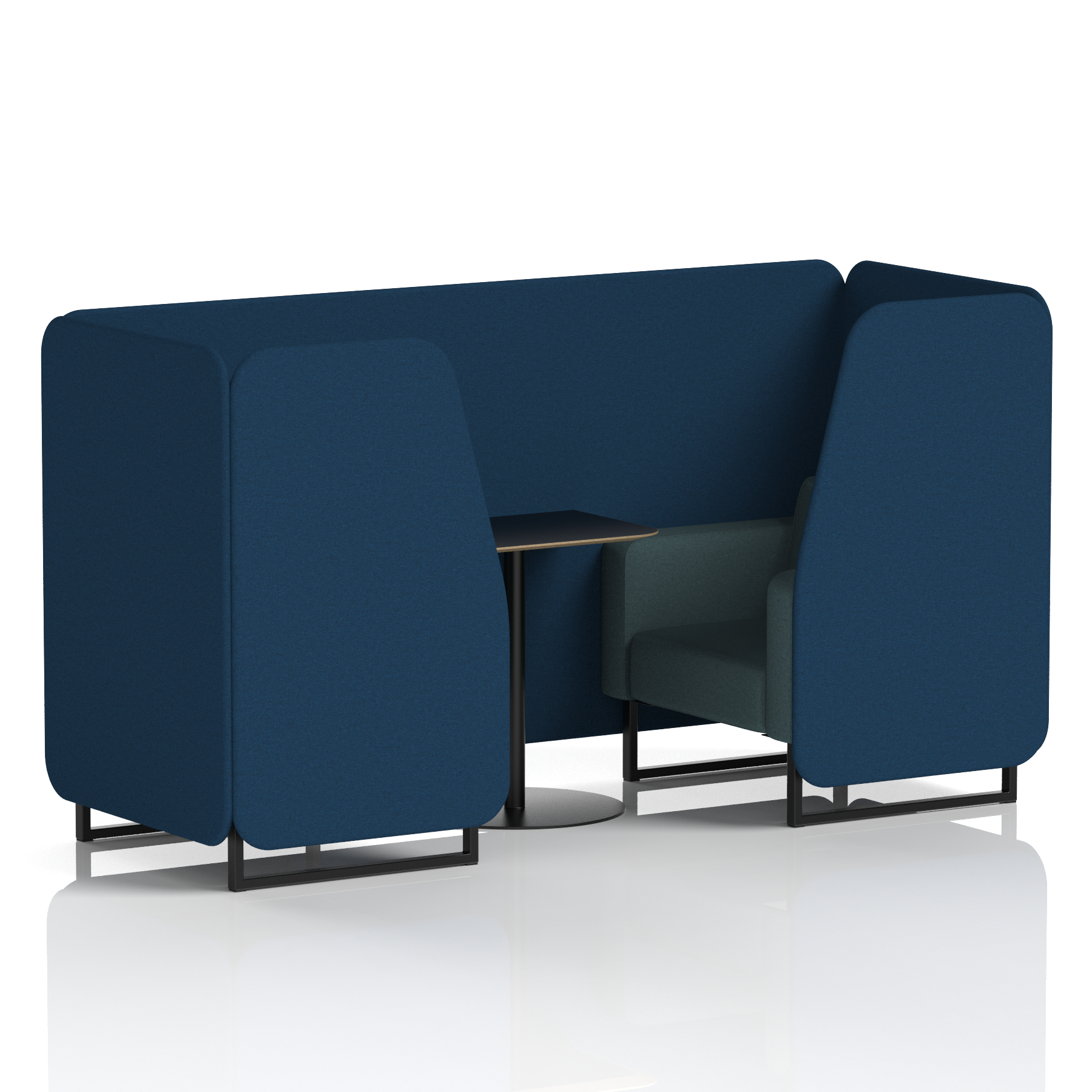 Brixworth Booth With Black Legs And Black Table In Two Tone 4 Seater Crucible Panels And Prime Sofa  