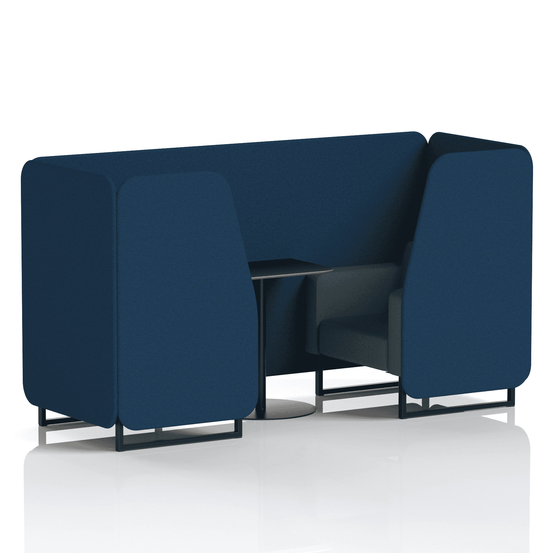 Brixworth Booth With Black Legs And Black Table In Two Tone 4 Seater Crucible Panels And Prime Sofa  