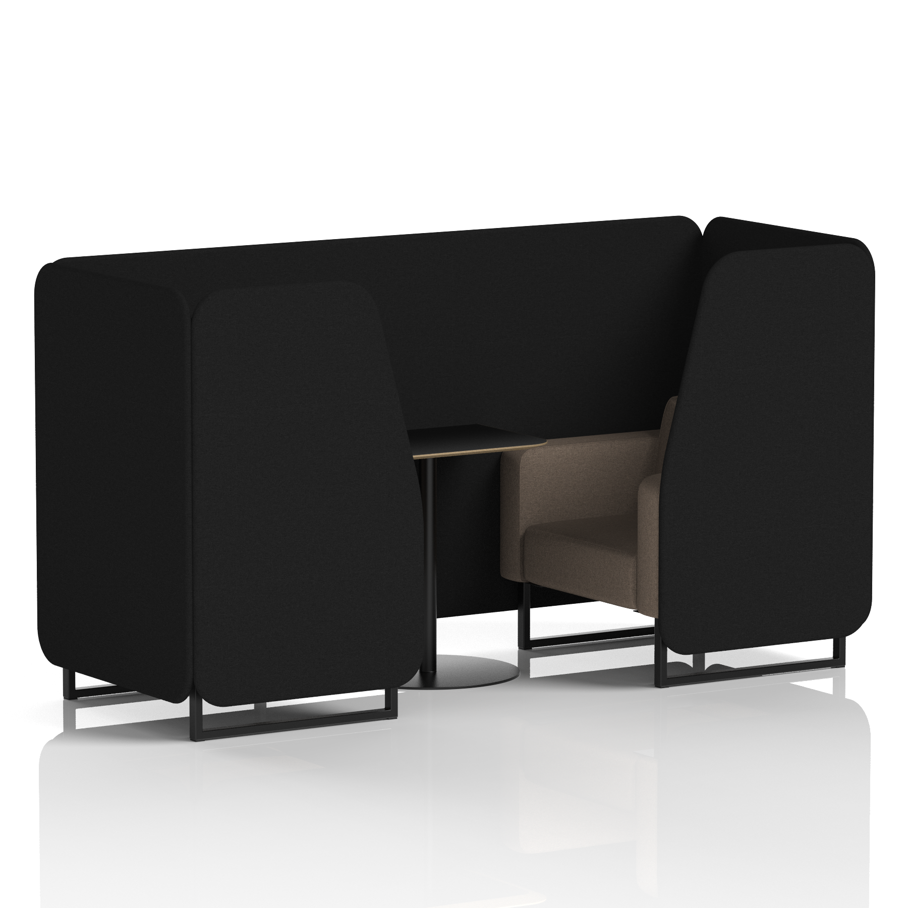 Brixworth Booth With Black Legs And Black Table In Two Tone 6 Seater Crucible Panels And Prime Sofa  