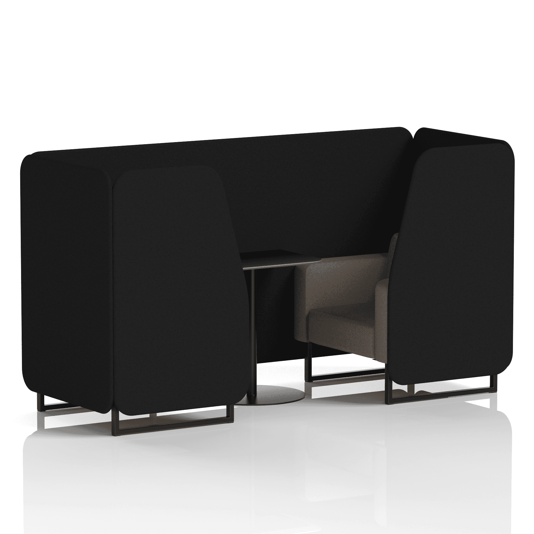 Brixworth Booth With Black Legs And Black Table In Two Tone 6 Seater Crucible Panels And Prime Sofa  