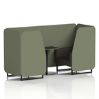 Brixworth Booth With Black Legs And Black Table In Two Tone 4 Seater Prime Panels And Crucible Sofa  