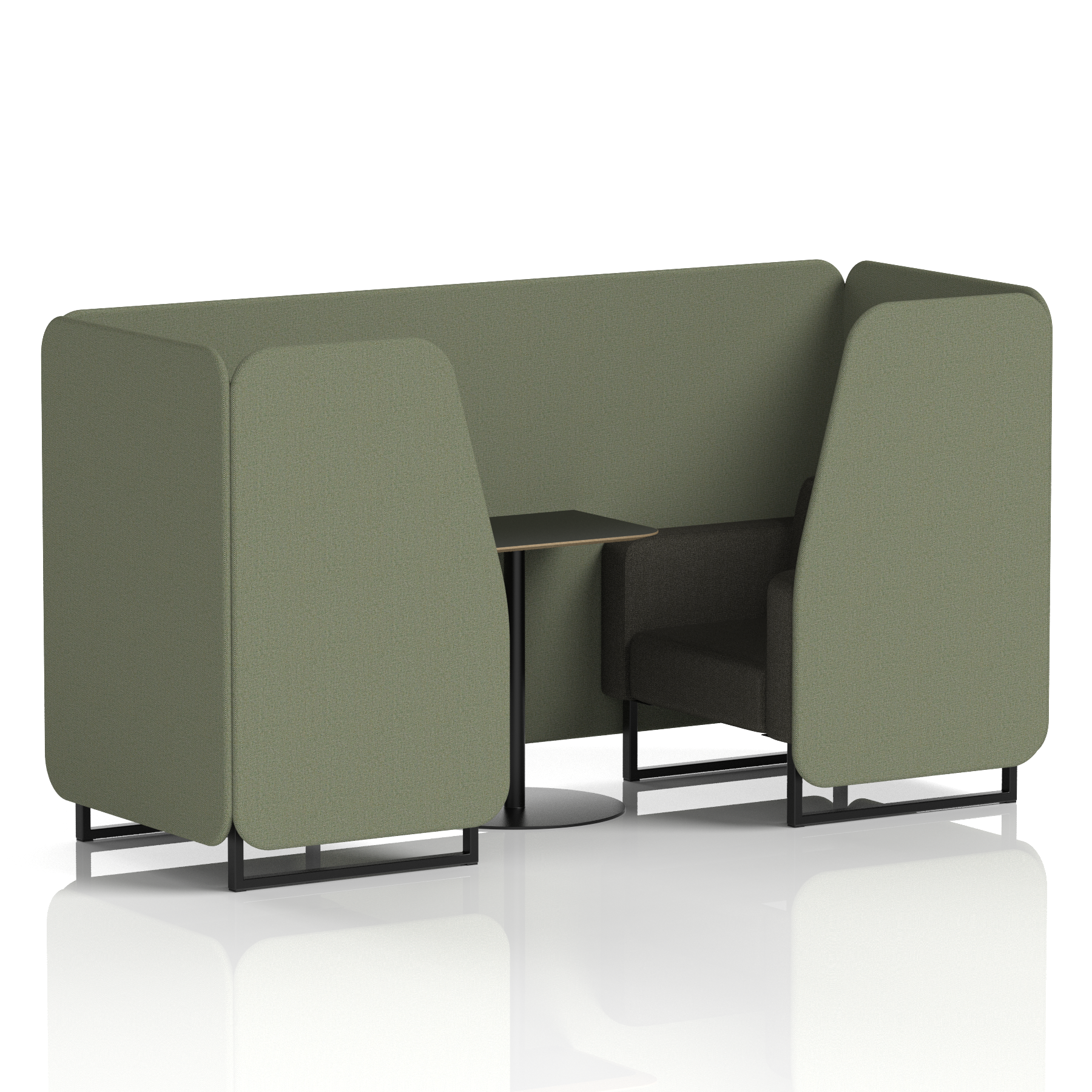 Brixworth Booth With Black Legs And Black Table In Two Tone 4 Seater Prime Panels And Crucible Sofa  