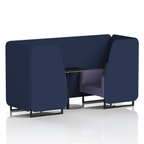 Brixworth Booth With Black Legs And Black Table In Two Tone 4 Seater Arithmetic Panels And Number Sofa  