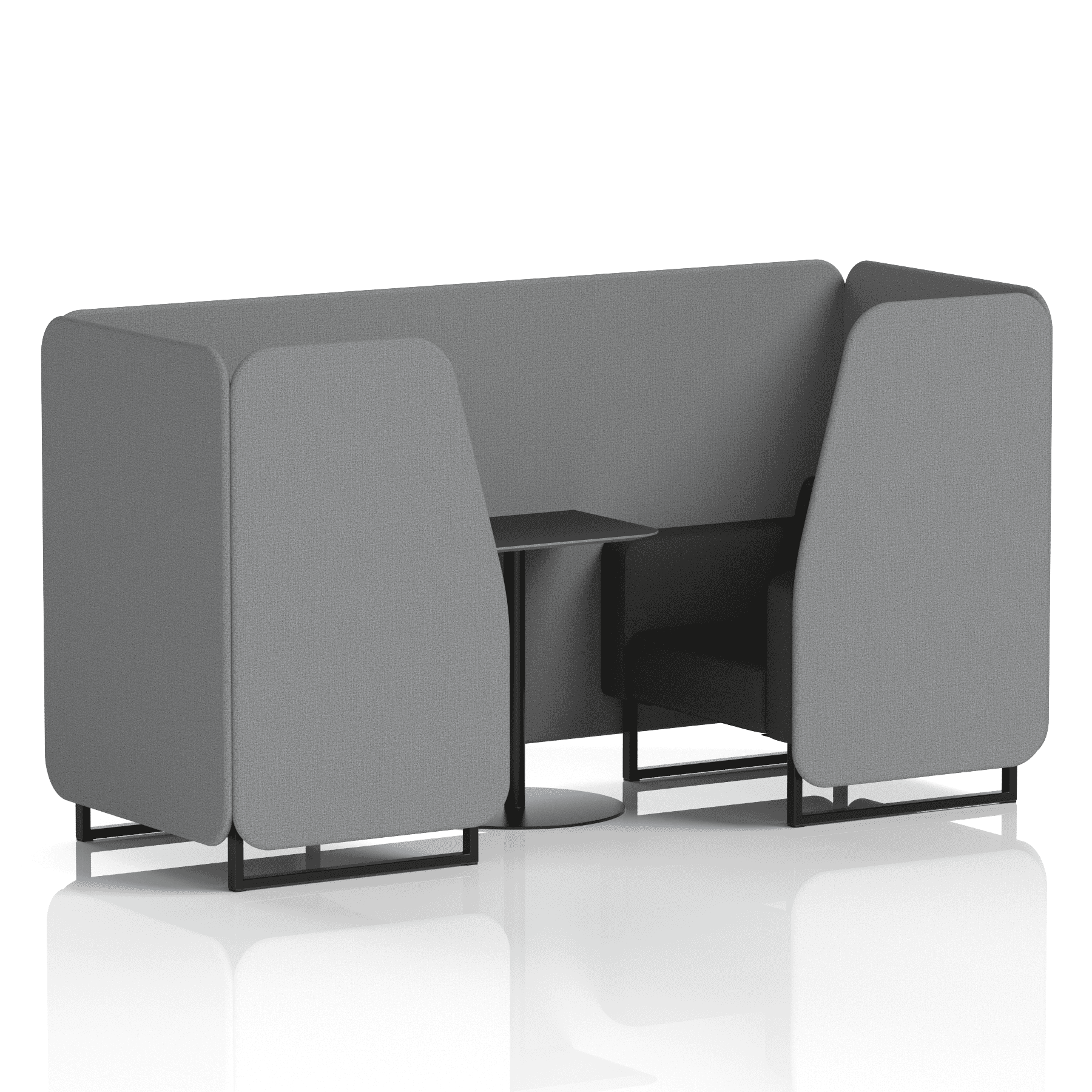 Brixworth Booth With Black Legs And Black Table In Two Tone 4 Seater Calculus Panels And Polygon Sofa  