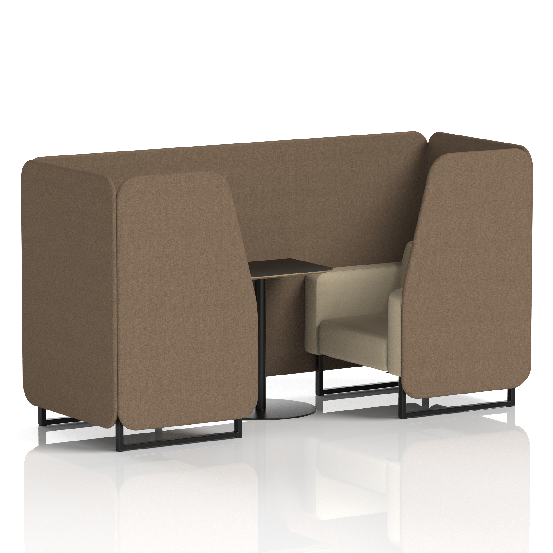 Brixworth Booth With Black Legs And Black Table In Two Tone 6 Seater Diameter Panels And Theory Sofa  