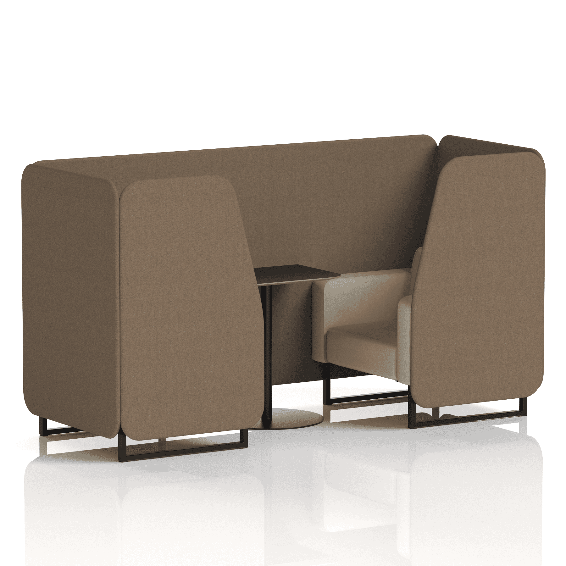 Brixworth Booth With Black Legs And Black Table In Two Tone 6 Seater Diameter Panels And Theory Sofa  