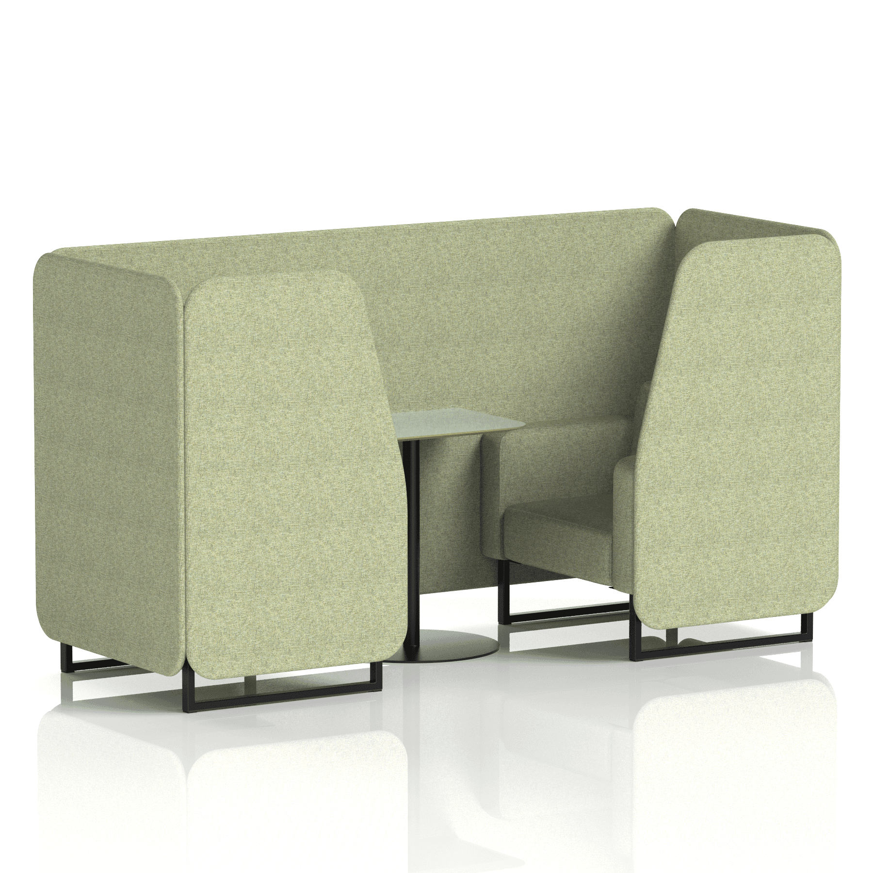 Brixworth Booth With Black Legs And Grey Table In Single Tone 4 Seater Burnish Panels And Sofa Band 1 - Rivet