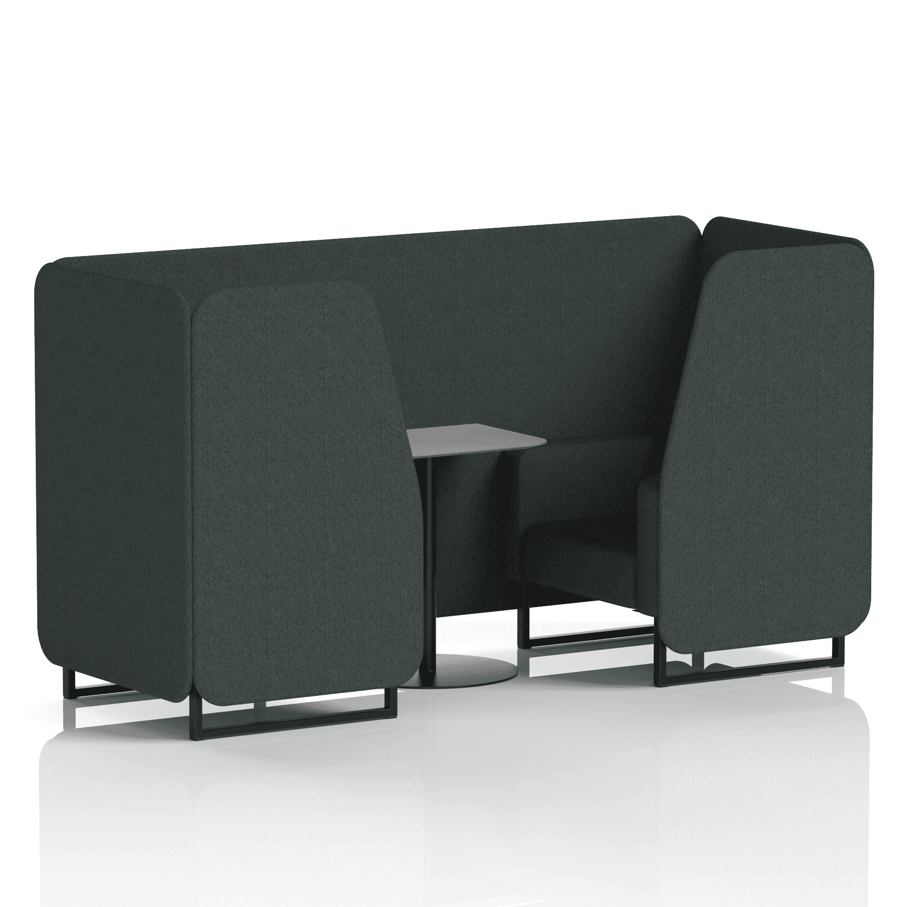 Brixworth Booth With Black Legs And Grey Table In Single Tone 6 Seater Burnish Panels And Sofa Band 1 - Rivet