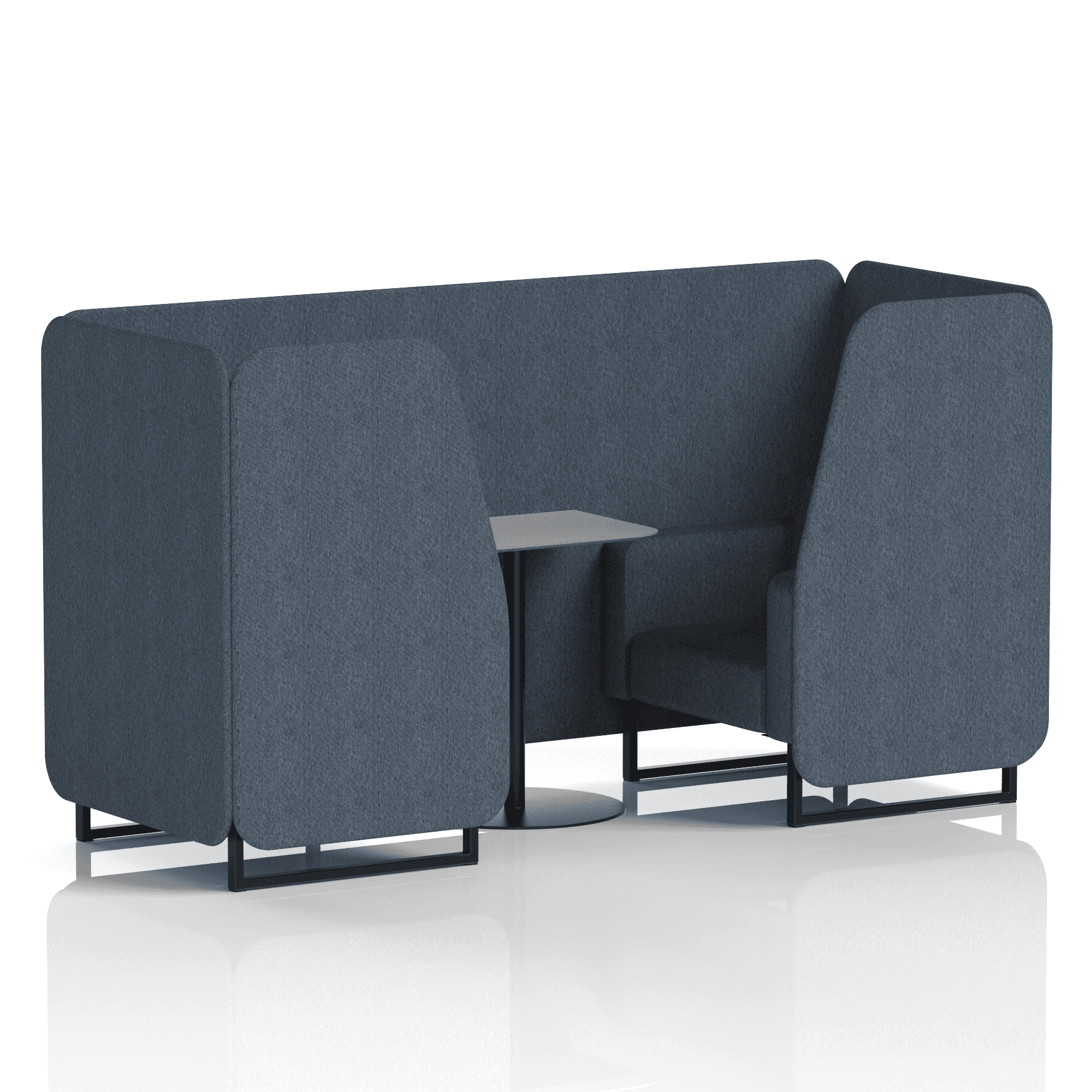 Brixworth Booth With Black Legs And Grey Table In Single Tone 2 Seater Charcoal Panels And Sofa Band 1 - Rivet