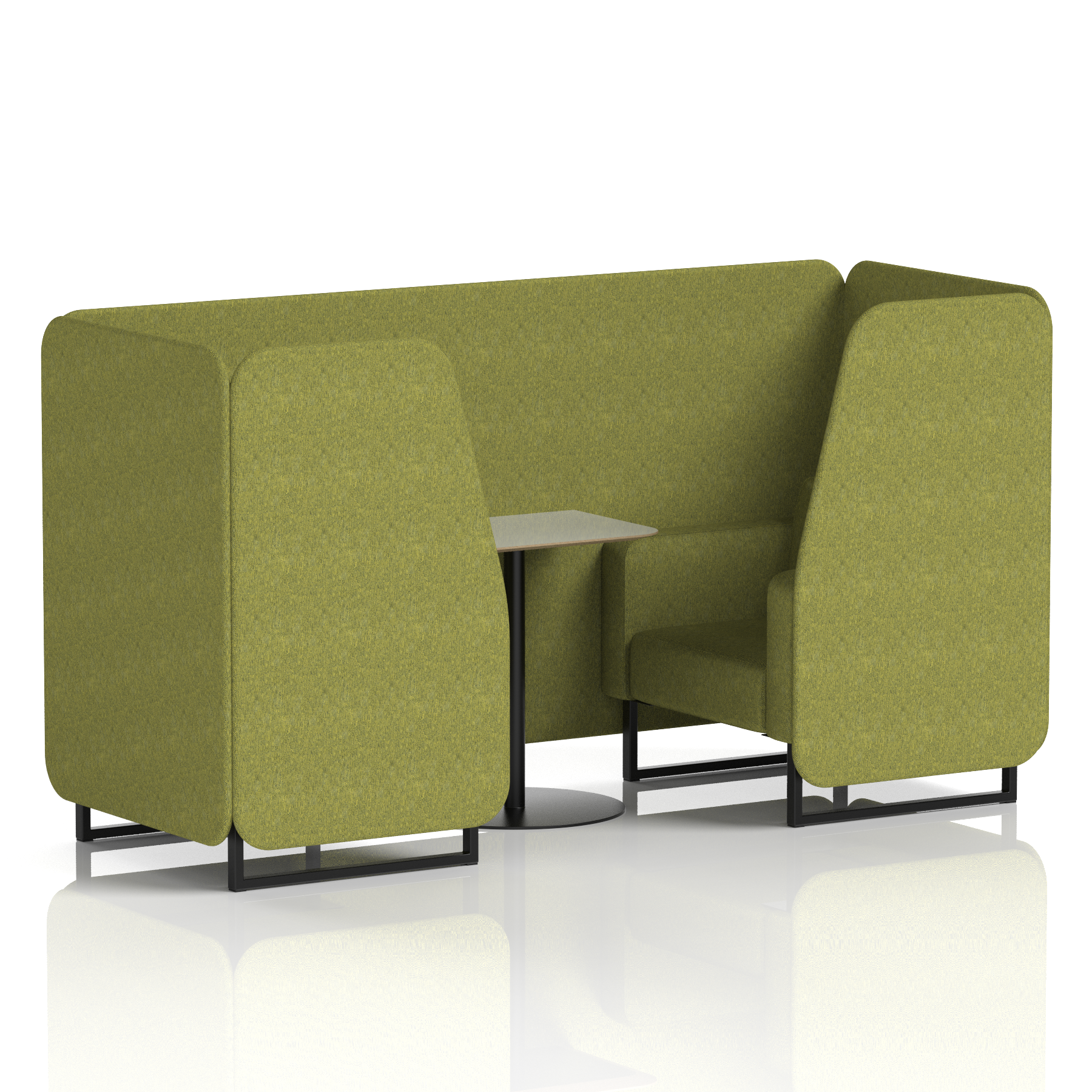 Brixworth Booth With Black Legs And Grey Table In Single Tone 4 Seater Charcoal Panels And Sofa Band 1 - Rivet