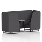 Brixworth Booth With Black Legs And Grey Table In Single Tone 2 Seater Crucible Panels And Sofa Band 1 - Rivet
